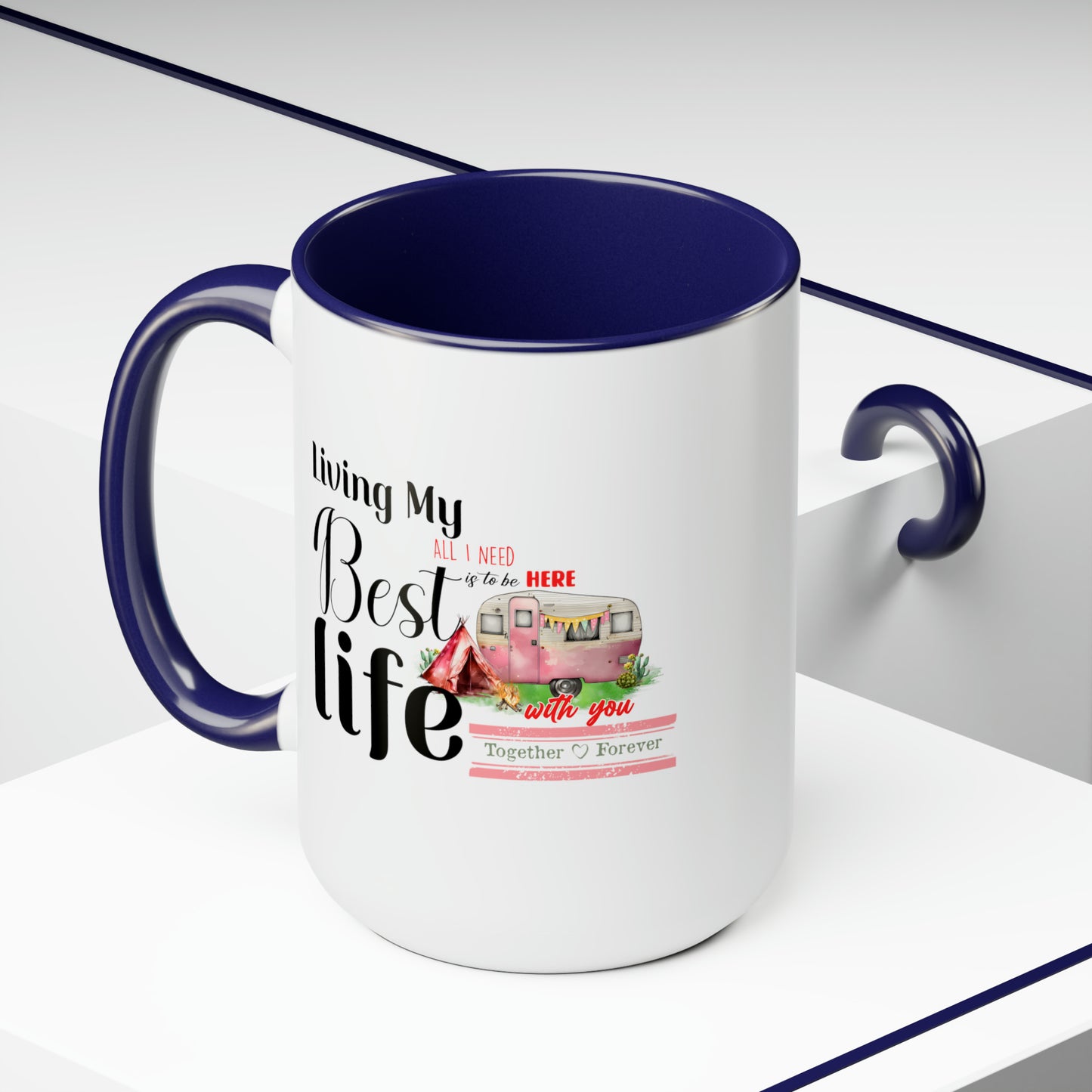 Happy valentines day Two-Tone Coffee Mugs, 15oz