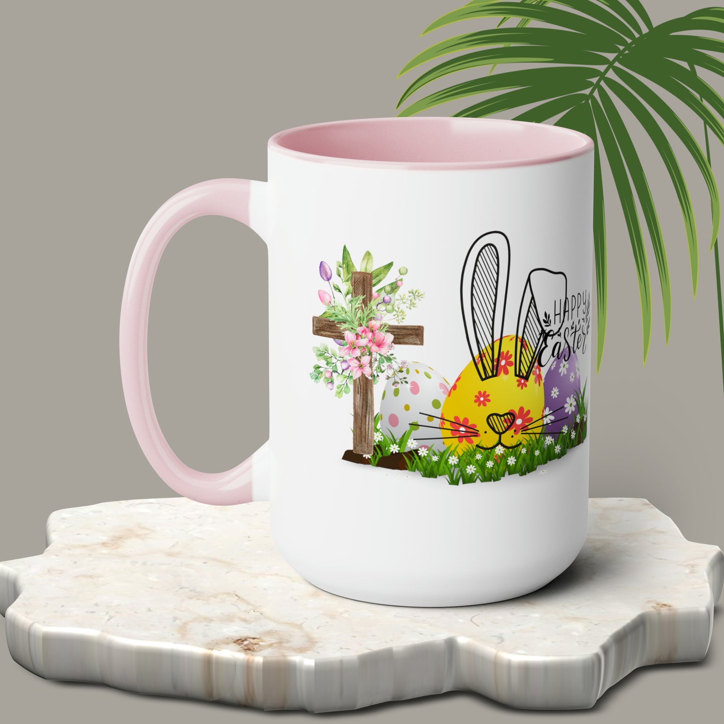 Happy EasterTwo-Tone Coffee Mugs, 15oz