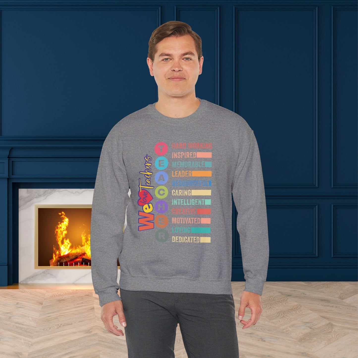 Back To school unisex heavy blend crewneck sweatshirt, We Love Teachers Sweatshirt,Teacher Back To school Sweatshirt. First Day Vibes Sweatshirt.