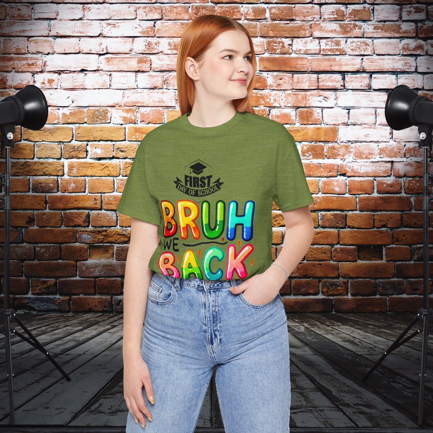 Bruh We Back Teacher T-Shirt, Looking Cool For BackTo School T-Shirt, Hello Teacher T-Shirt, Back To School T-Shirt, Teach Love Inspire Teacher Shirt, Teacher Back To school unisex jersey short sleeve.First Day Vibes T-Shirt.