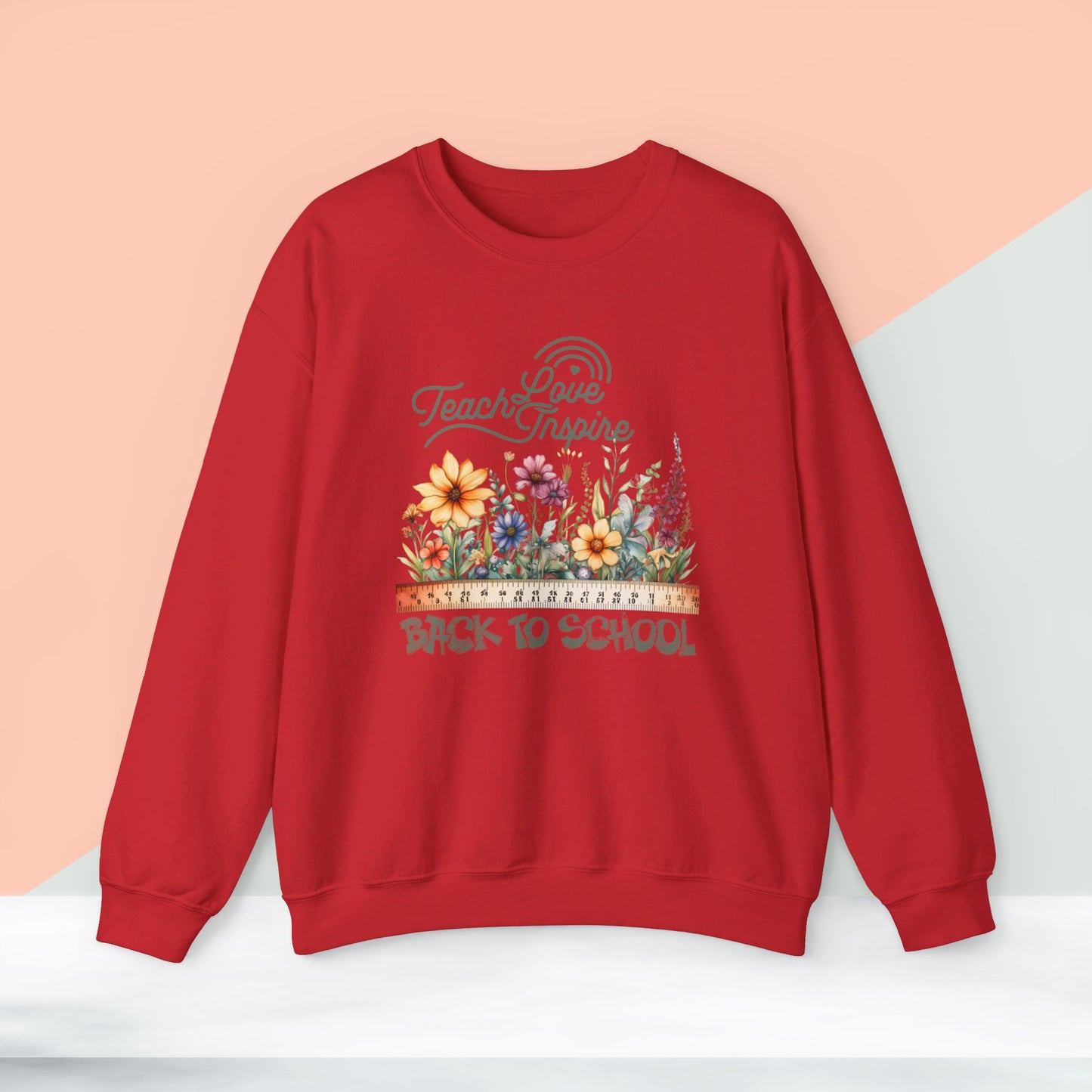 Back To school unisex heavy blend crewneck sweatshirt, We Love Teachers Sweatshirt,Teacher Back To school Sweatshirt. First Day Vibes Sweatshirt.