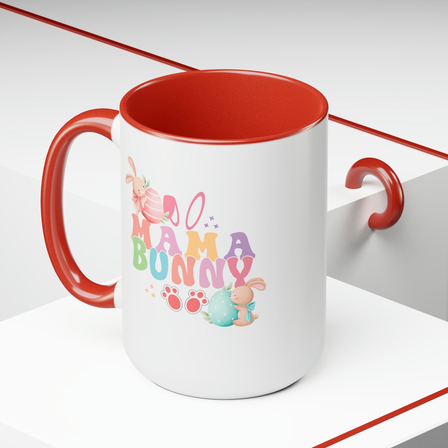 Happy Easter Two-Tone Coffee Mugs, 15oz