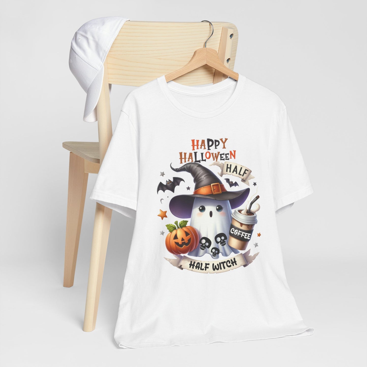 Half Coffee Half Witch T-shirt, Happy Halloween T-shirt, Trick Or Treat T-shirt, Halloween T-shirt, Cool Halloween T-shirt, Spooky T-shirt,