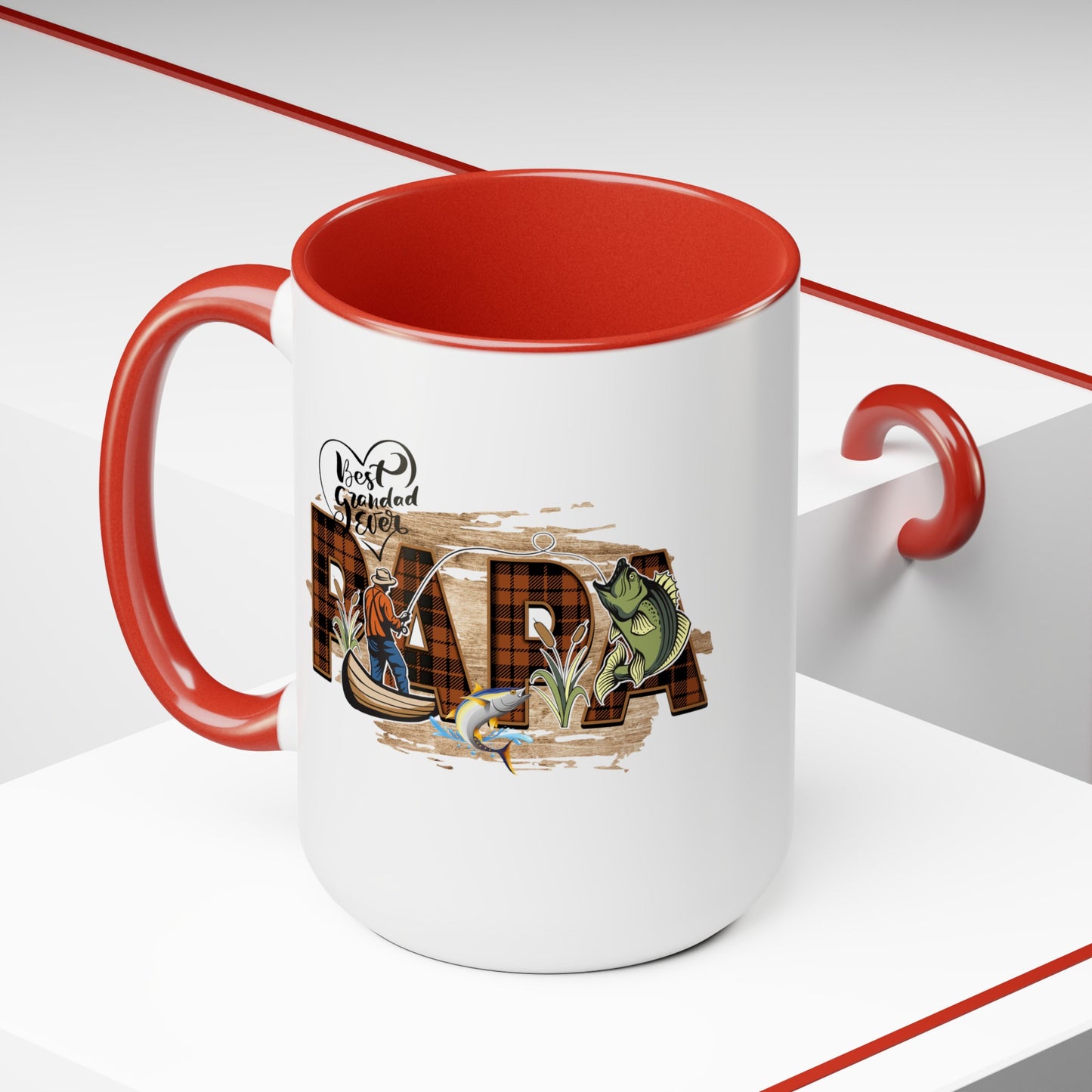 Happy father's dayTow-Tone Coffee Mug.15oz, Gift for Papa, Coffee Mug For Papa.