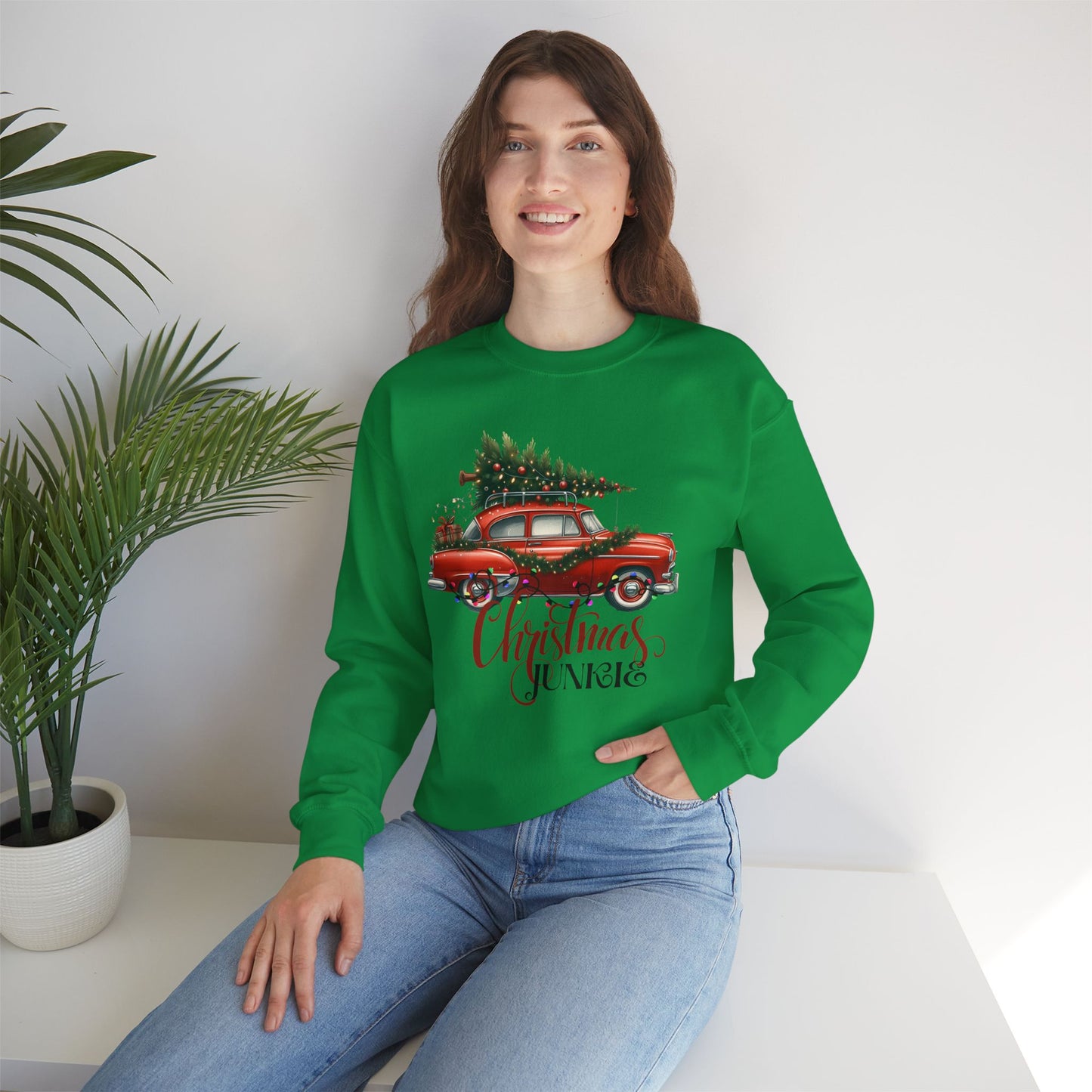 Christmas Junkie Christmas Sweatshirt - Unisex Heavy Blend, Merry Christmas, Festive, Christmas Gift, Crewneck, merry Christmas Sweatshirt, Christmas Sweatshirt Christmas Gift, Festive Sweatshirt.