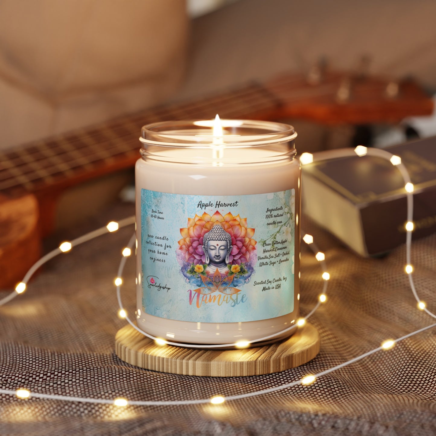 Namaste Yoga Scented Soy Candle, 9oz,Yoga , CuteCandle, Mindful Gift, Yoga lovers candle, Yoga Instructor Gift, Gift For Yoga lovers, Gift For Yogi.