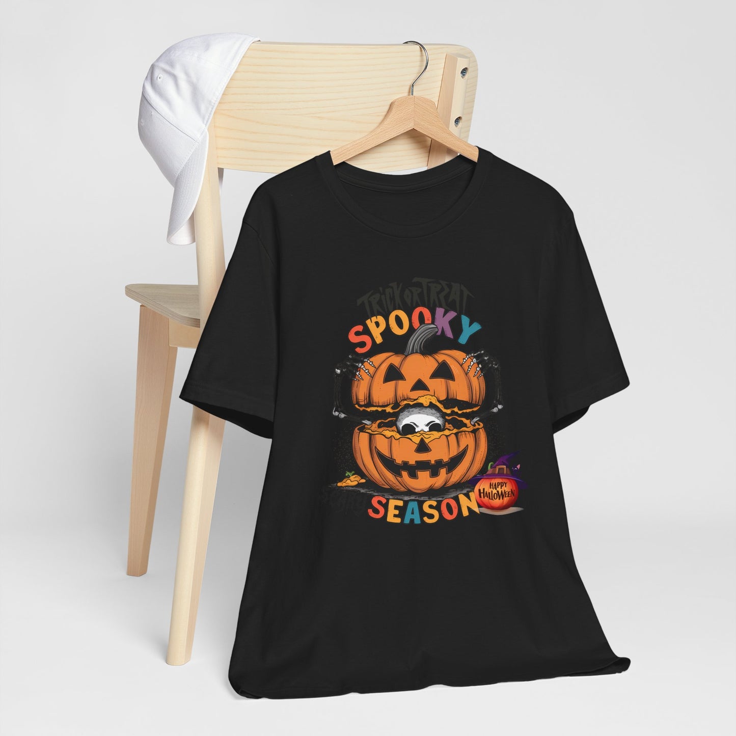 Spooky Scary Season T-shirt, Happy Halloween Skeleton T-shirt, Happy Halloween T-shirt, Trick Or Treat T-shirt, Halloween T-shirt, Cool Halloween T-shirt, Spooky T-shirt,