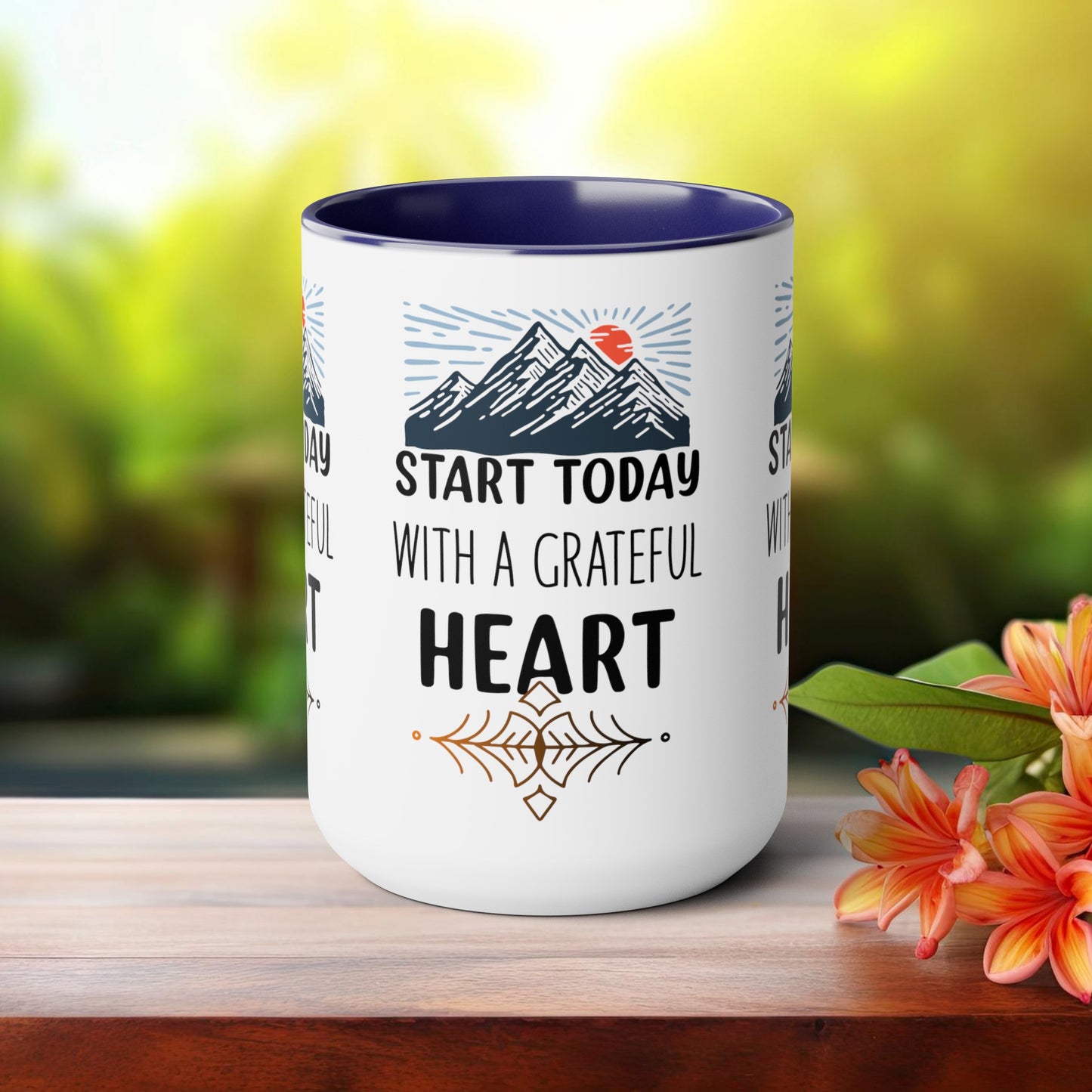 Start Today With A Grateful Heart Yoga coffee Mug, Yoga lovers Coffee mug, Yoga Instructor Gift, Gift For Yoga lover, Gift For Yogi.