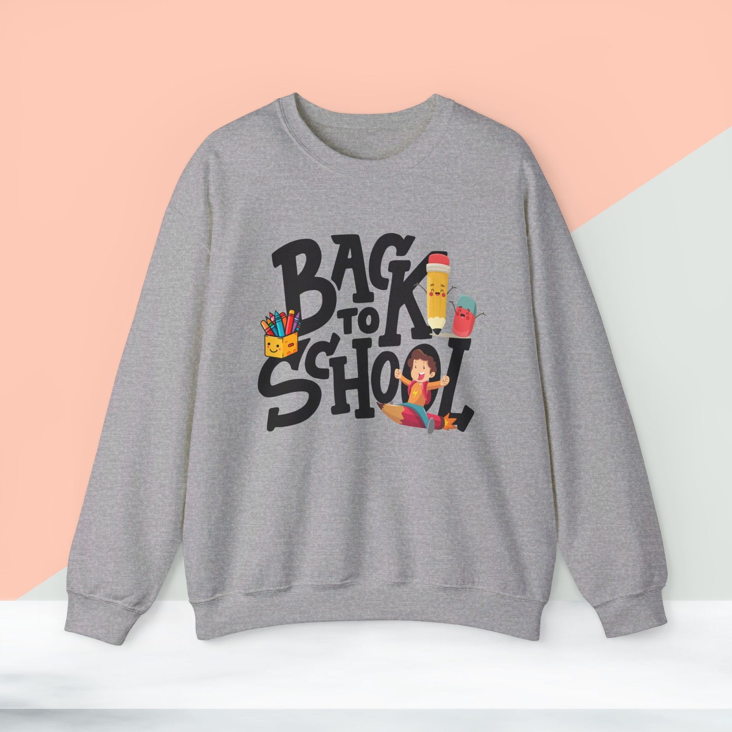Back To school unisex heavy blend crewneck sweatshirt, We Love Teachers Sweatshirt,Teacher Back To school Sweatshirt. First Day Vibes Sweatshirt.