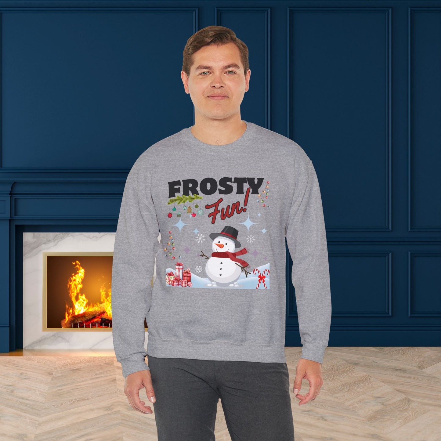Frosty Fun Christmas Sweatshirt - Unisex Heavy Blend, Merry Christmas, Festive, Christmas Gift, Crewneck, merry Christmas Sweatshirt, Christmas Sweatshirt Christmas Gift, Festive Sweatshirt.