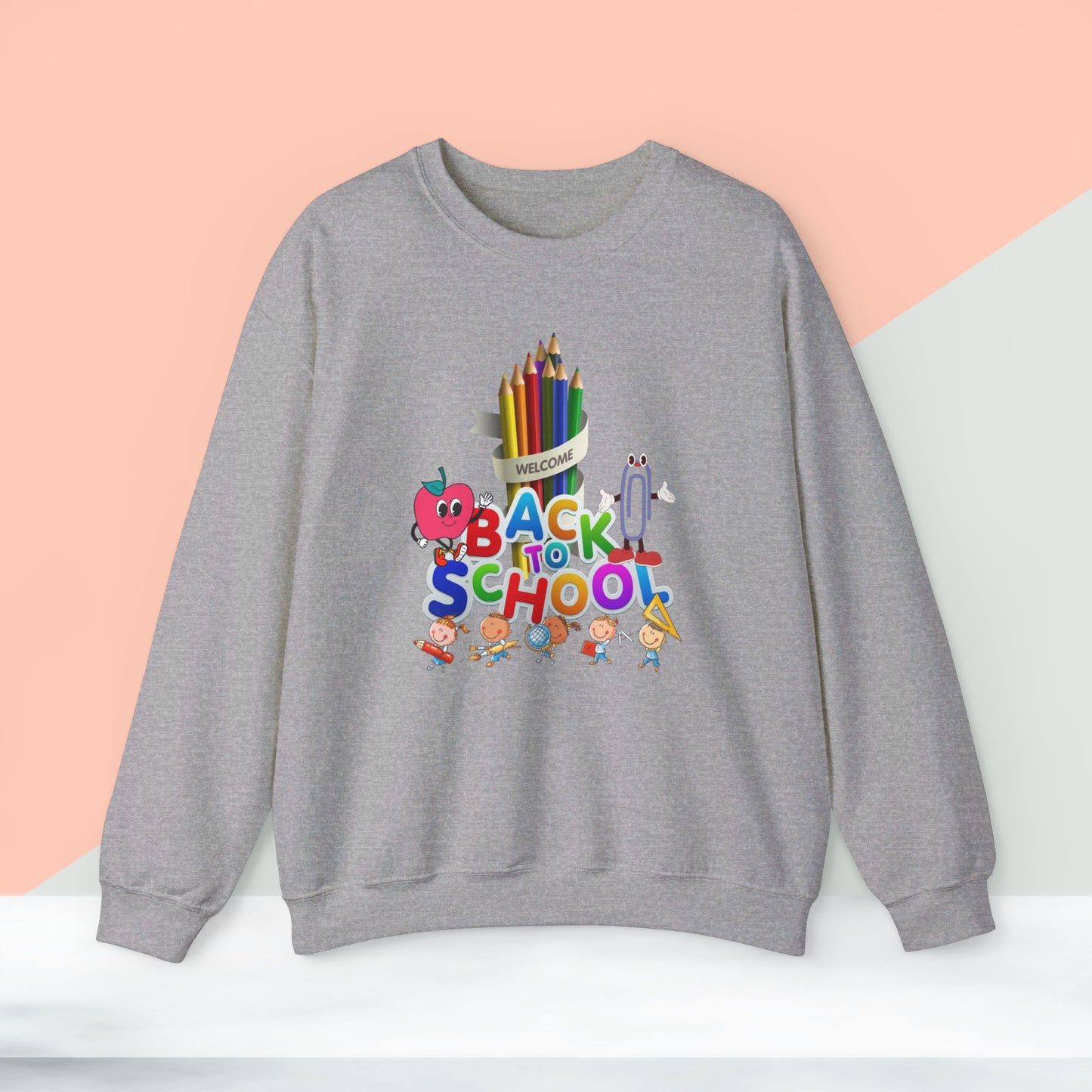 Back To school unisex heavy blend crewneck sweatshirt, We Love Teachers Sweatshirt,Teacher Back To school Sweatshirt. First Day Vibes Sweatshirt.
