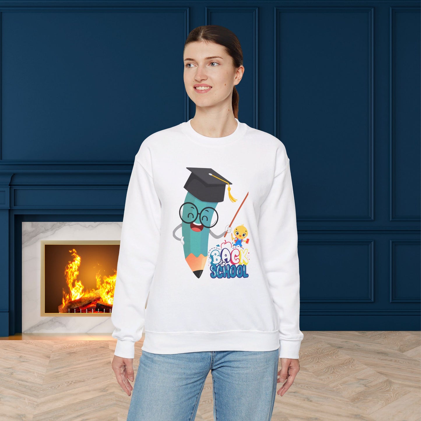 Back To school unisex heavy blend crewneck sweatshirt, We Love Teachers Sweatshirt,Teacher Back To school Sweatshirt. First Day Vibes Sweatshirt.