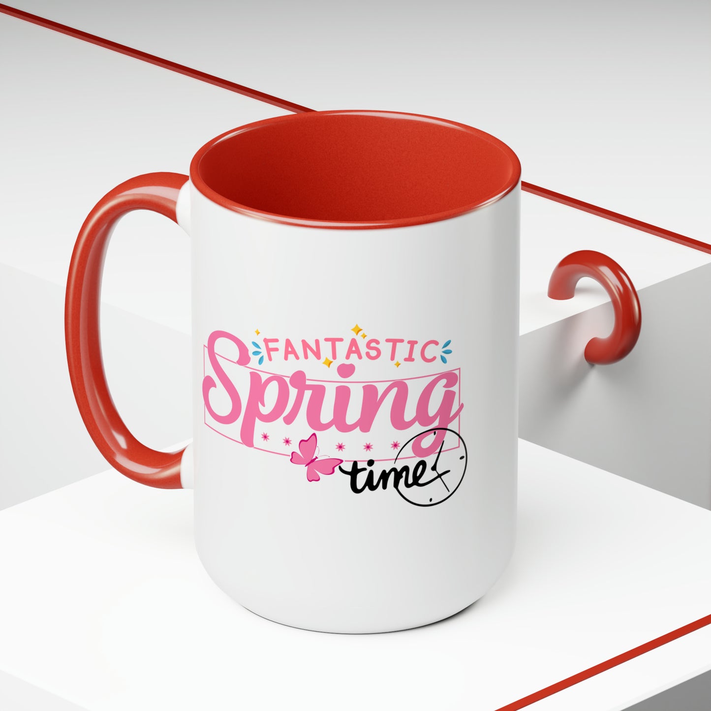 Spring Time two-Tone Coffee Mugs, 15oz