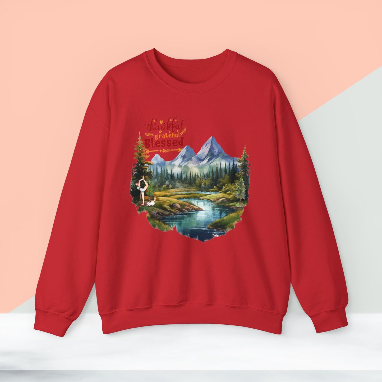 Thankful Grateful Blessed Yoga unisex heavy blend crewneck sweatshirt,Yoga workout Sweatshirt,Yoga lovers Sweatshirt, Yoga Instructor Gift, Gym Sweatshirt, Gift For Yoga lovers, Gift For Yogi.