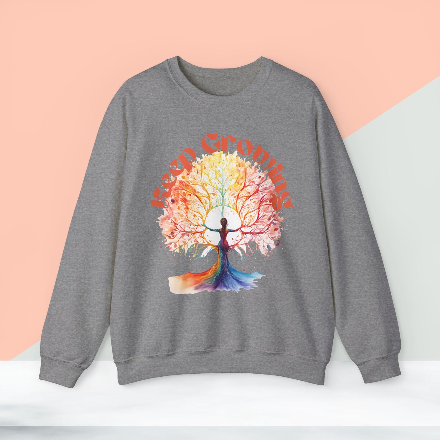 Keep Growing Yoga unisex heavy blend crewneck sweatshirt,Yoga workout Sweatshirt,Yoga lovers Sweatshirt, Yoga Instructor Gift, Gym Sweatshirt, Gift For Yoga lovers, Gift For Yogi.