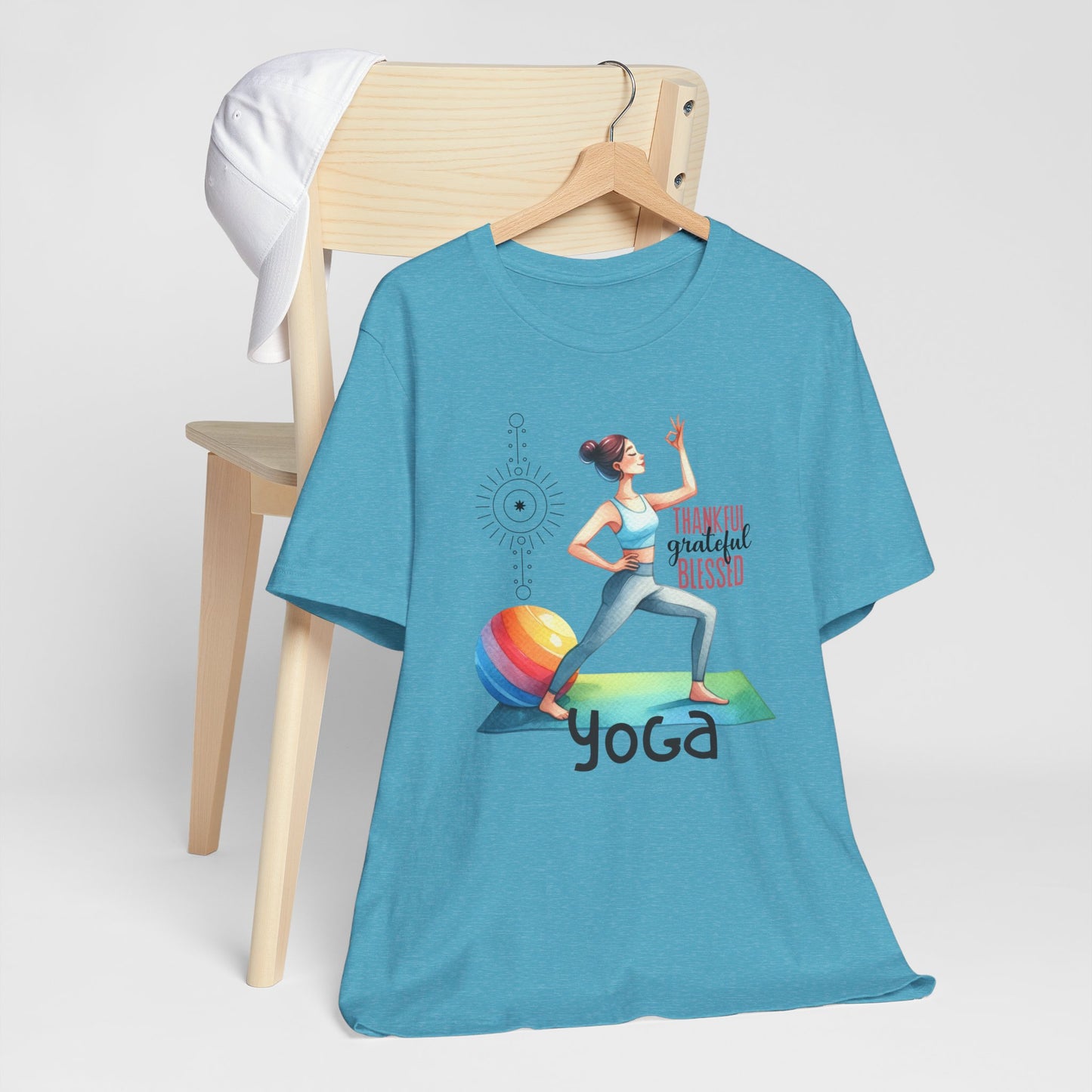 Thankful Grateful Blessed Yoga Design T-Shirt, Cute Yoga workout Shirt, Yoga lovers T-shirt, Yoga Instructor Gift, Gym shirt, Gift For Yoga lover, Gift For Yogi.