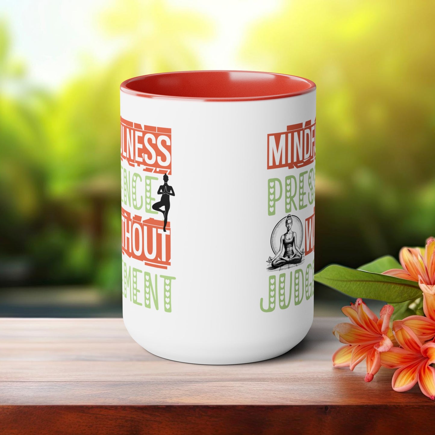 Mindfulness Presence Without Judgement Yoga Coffee Mug, Cute Yoga Coffee Mug, Yoga lovers Coffee Mug, Yoga Instructor Gift, Gift For Yoga lover, Gift For Yogi.