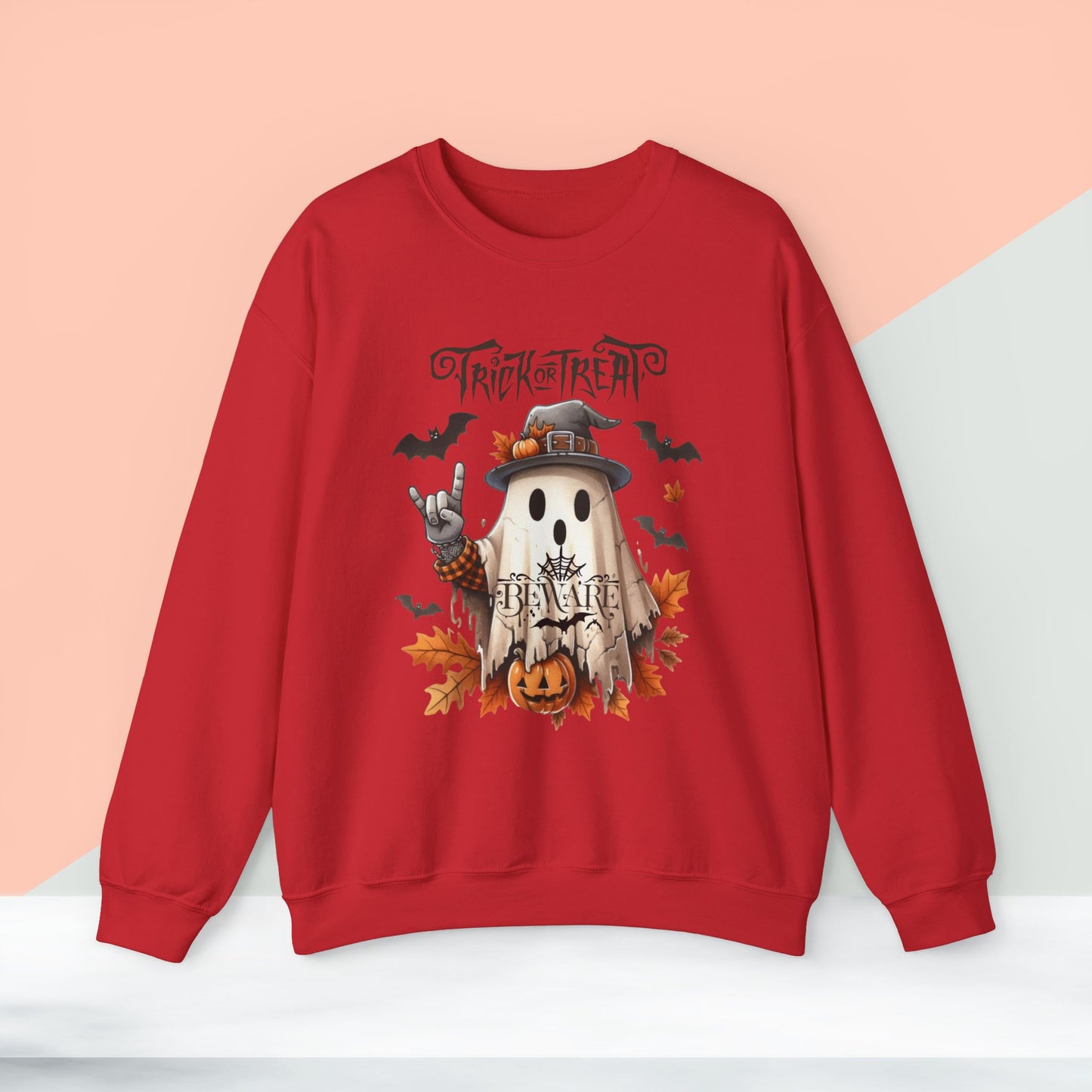 Trick Or Treat Halloween Sweatshirt, Happy Halloween Sweatshirt - Unisex Heavy Blend Crewneck, Halloween Sweatshirt, Cute Spooky Ghost sweatshirt.