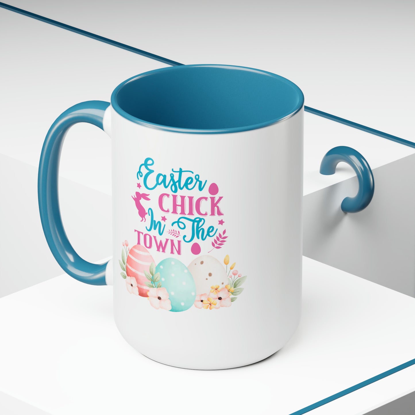 Happy Easter Two-Tone Coffee Mugs, 15oz