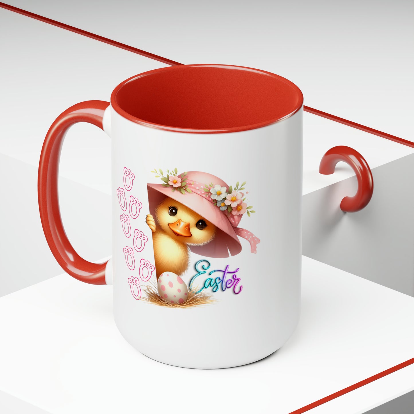 Happy Easter Two-Tone Coffee Mugs, 15oz