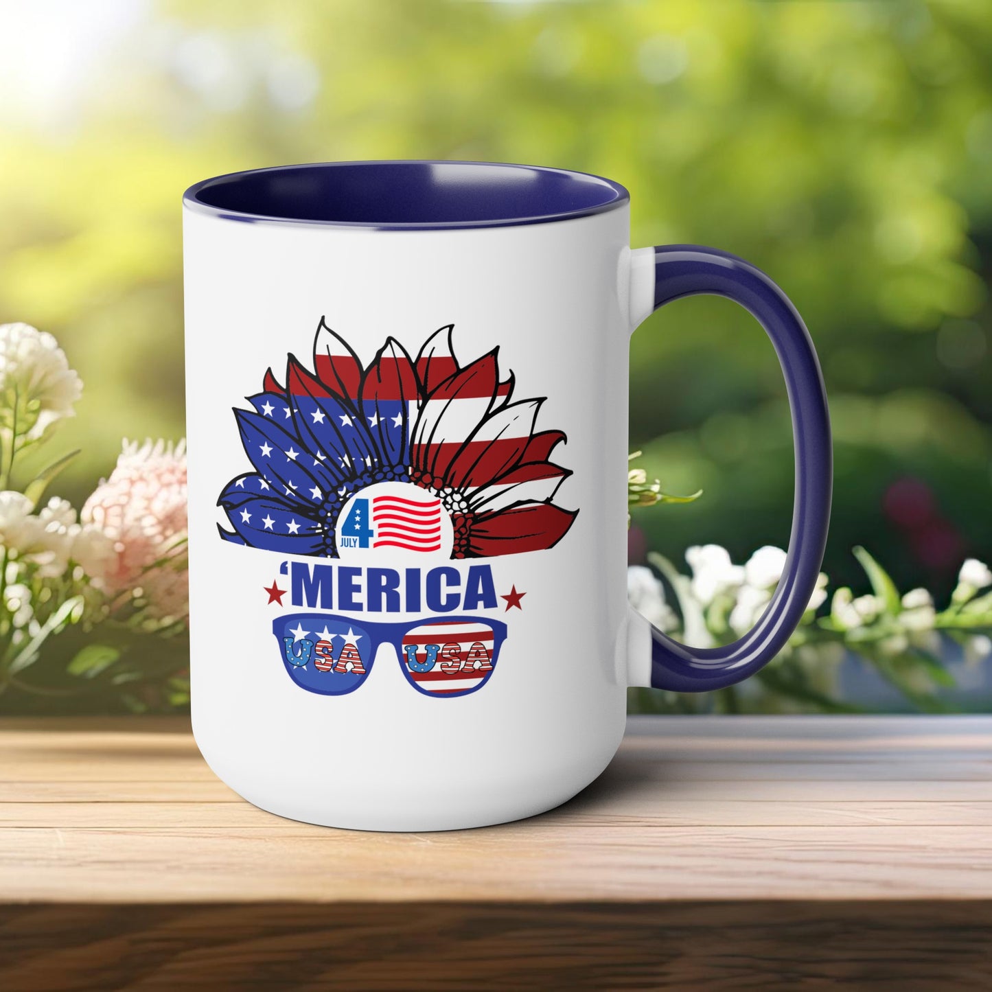 Happy 4th Of July Two -Tone Coffee Mug.15oz.