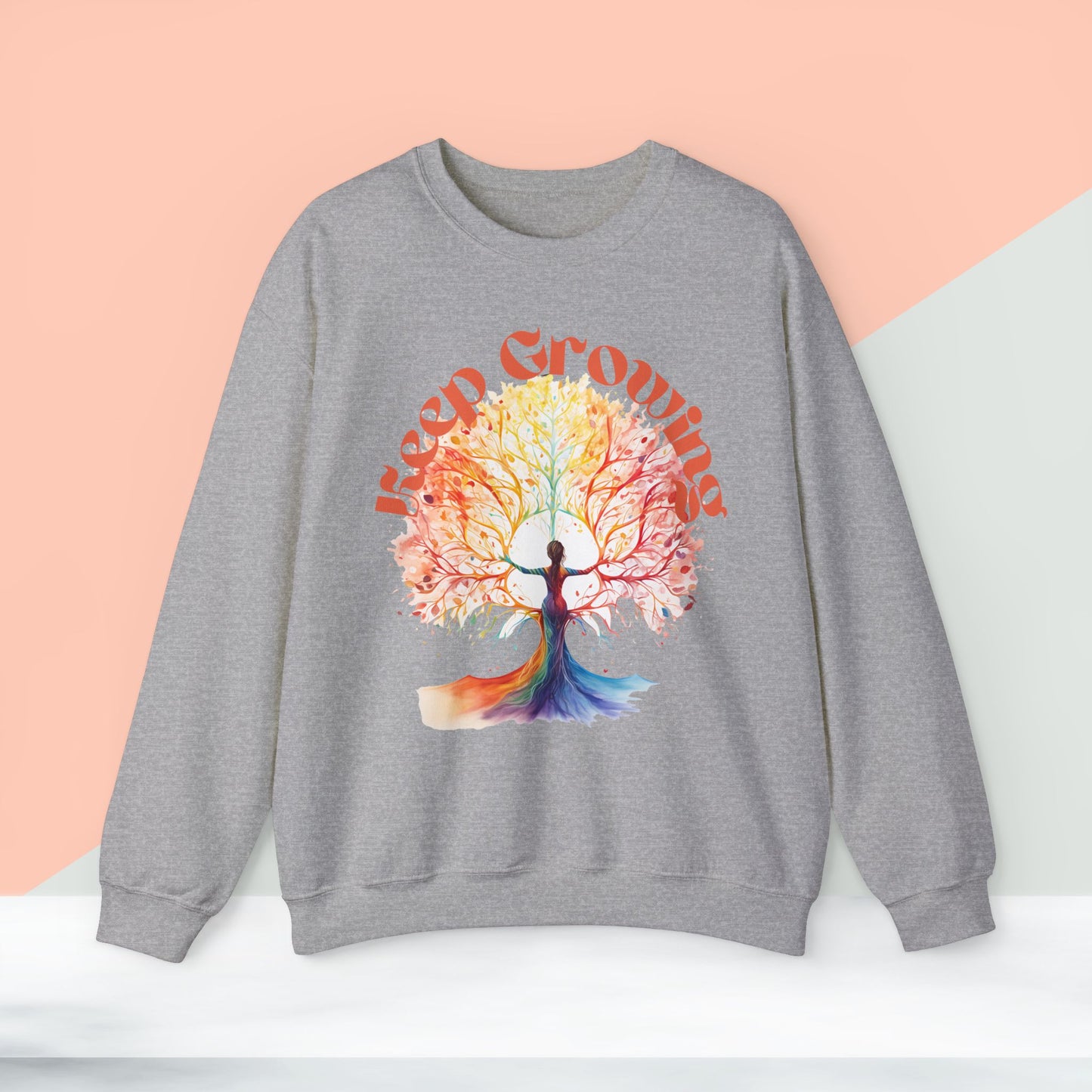 Keep Growing Yoga unisex heavy blend crewneck sweatshirt,Yoga workout Sweatshirt,Yoga lovers Sweatshirt, Yoga Instructor Gift, Gym Sweatshirt, Gift For Yoga lovers, Gift For Yogi.