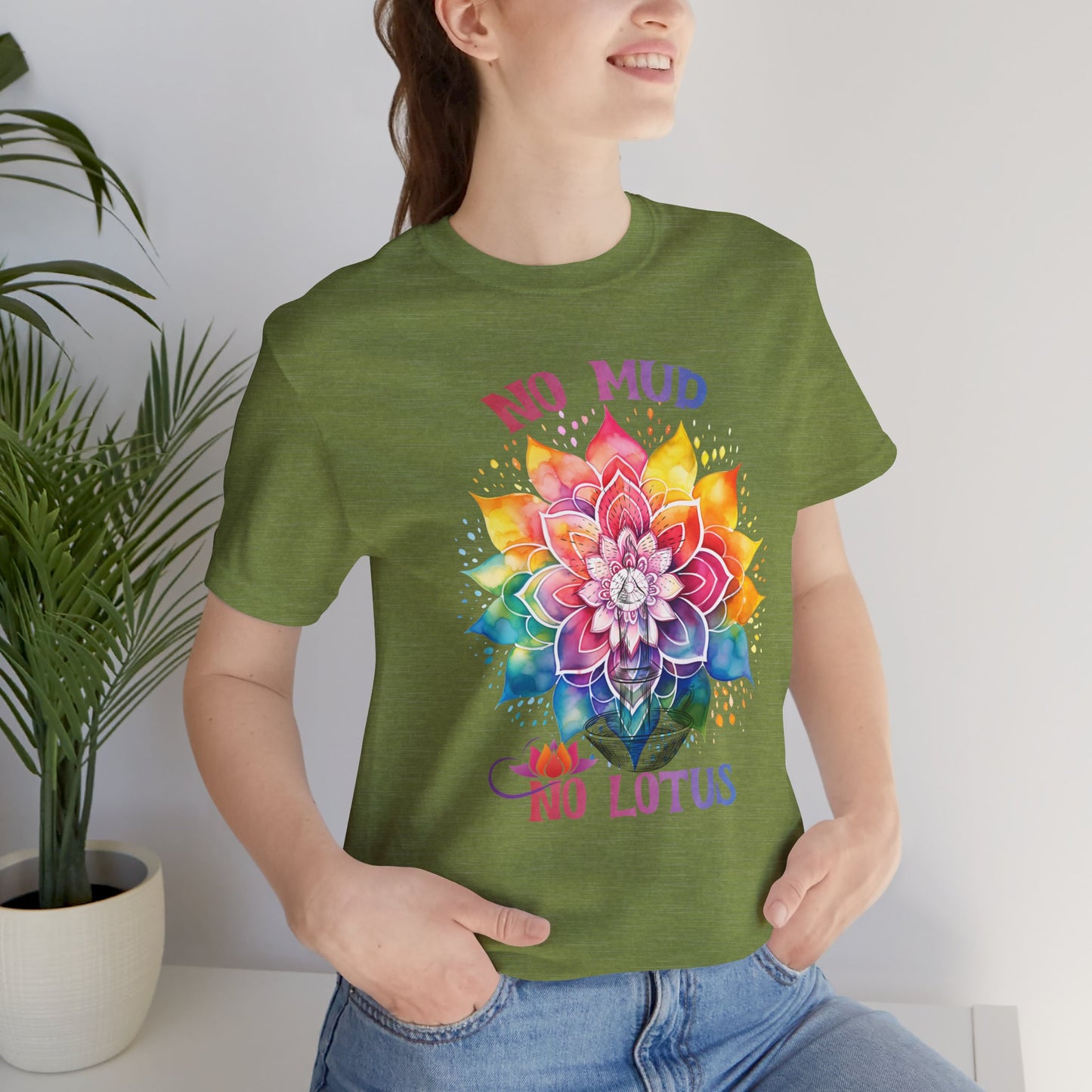 No Mud No Lotus Yoga T-Shirt, Cute Yoga workout Shirt, Yoga lovers T-shirt, Yoga Instructor Gift, Gym shirt, Gift For Yoga lover, Gift For Yogi.