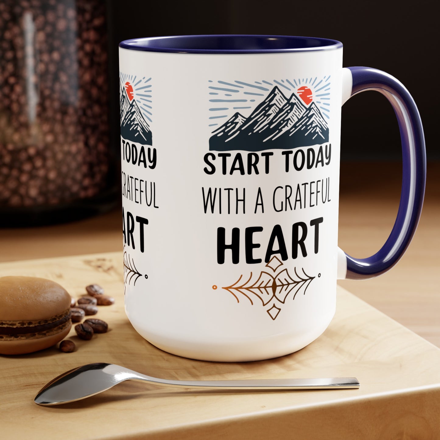 Start Today With A Grateful Heart Yoga coffee Mug, Yoga lovers Coffee mug, Yoga Instructor Gift, Gift For Yoga lover, Gift For Yogi.