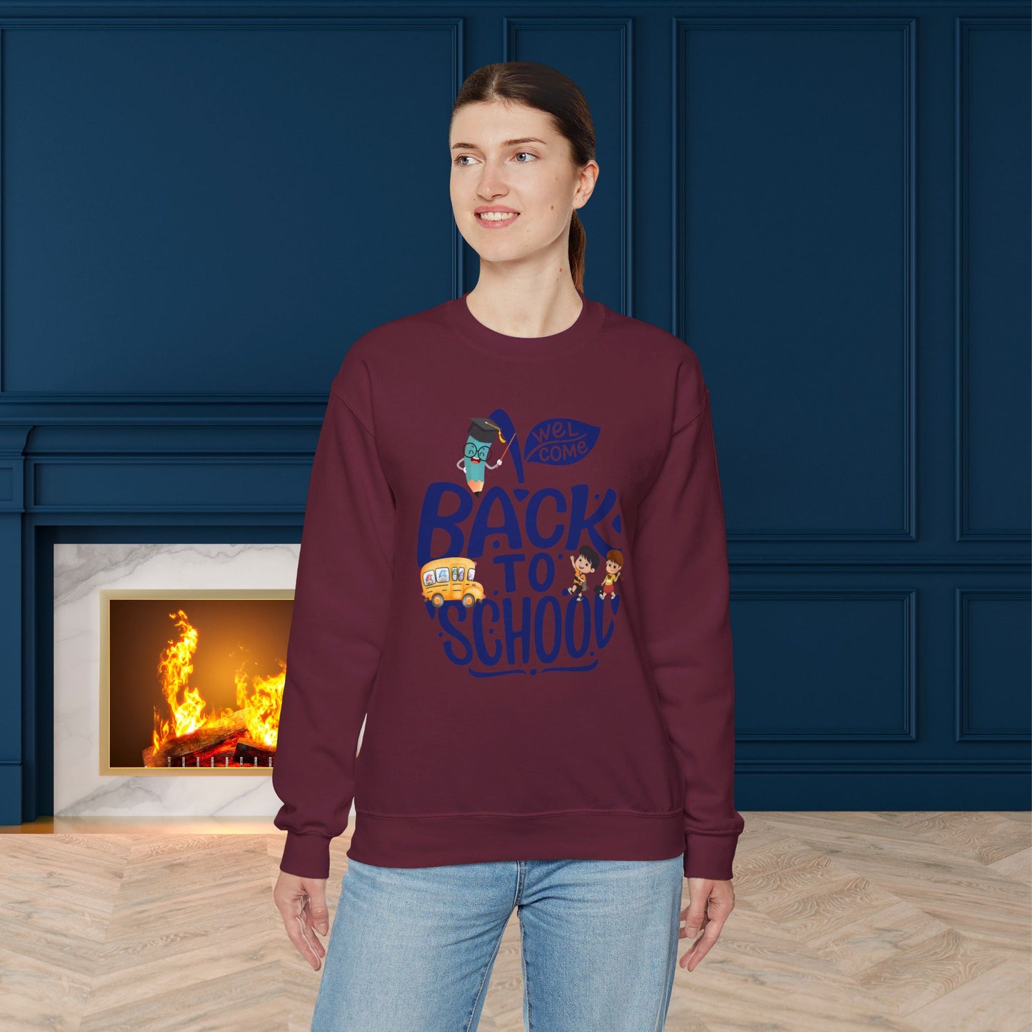 Back To school unisex heavy blend crewneck sweatshirt, We Love Teachers Sweatshirt,Teacher Back To school Sweatshirt. First Day Vibes Sweatshirt.