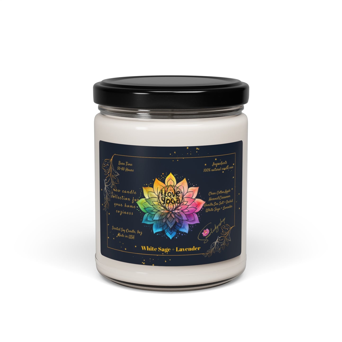 I Love Yoga Scented Soy Candle, 9oz,Yoga , CuteCandle, Mindful Gift, Yoga lovers candle, Yoga Instructor Gift, Gift For Yoga lovers, Gift For Yogi.