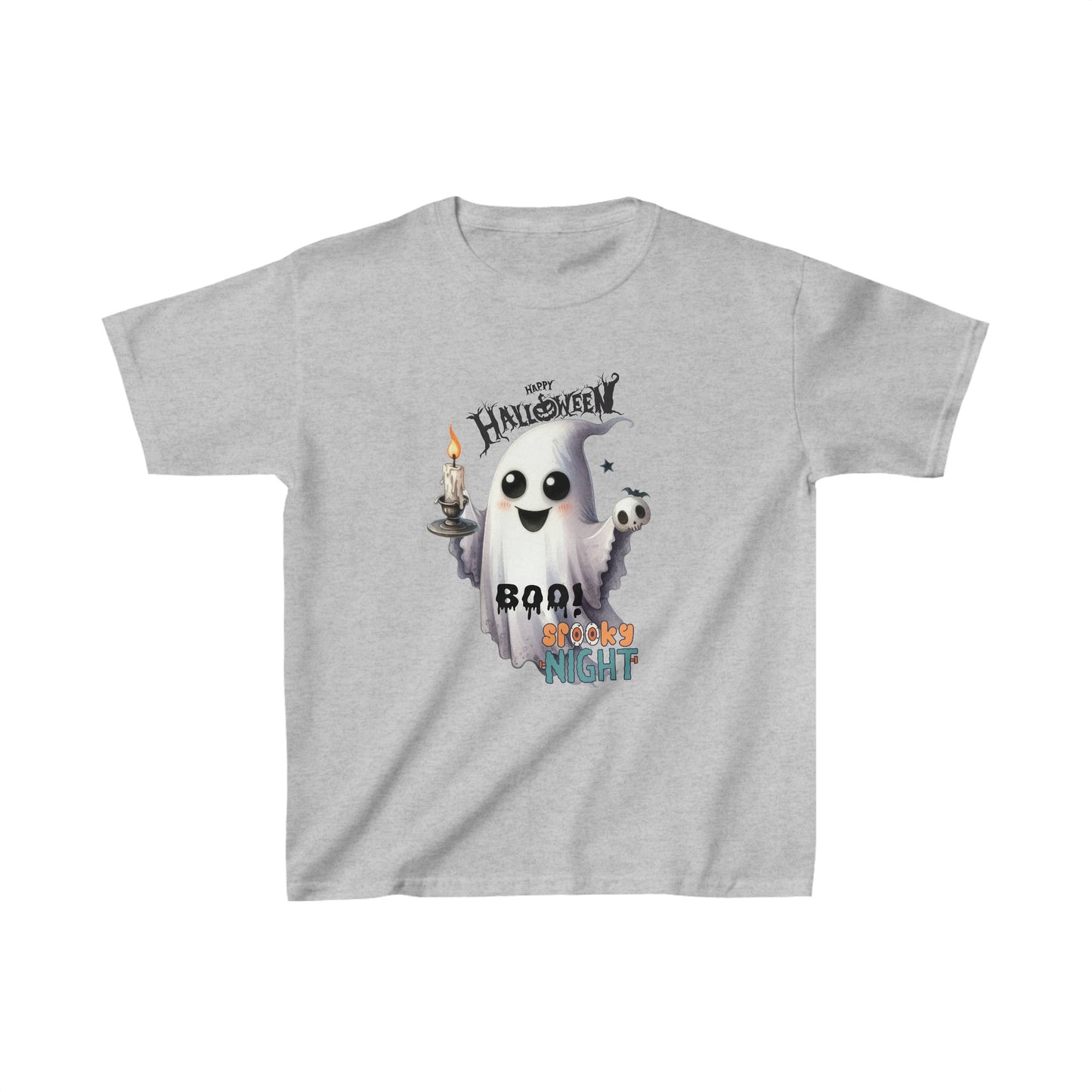 Boo spooky Night Halloween Kids Shirt, Spooky Halloween Kids Heavy Cotton™ Tee, Spooky Season Kids Shirt, Spooky Vibes Shirt, Trick Or Treat Cotton T-Shirt.