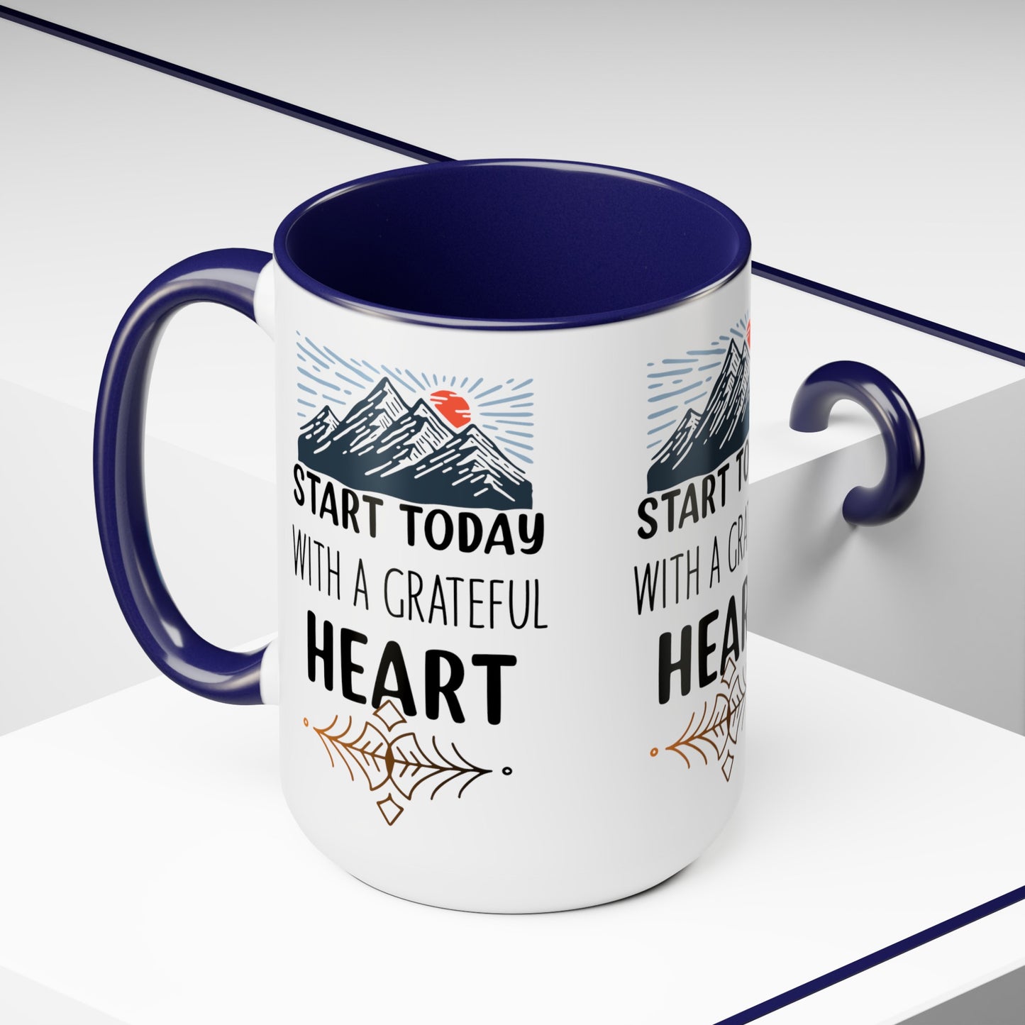 Start Today With A Grateful Heart Yoga coffee Mug, Yoga lovers Coffee mug, Yoga Instructor Gift, Gift For Yoga lover, Gift For Yogi.