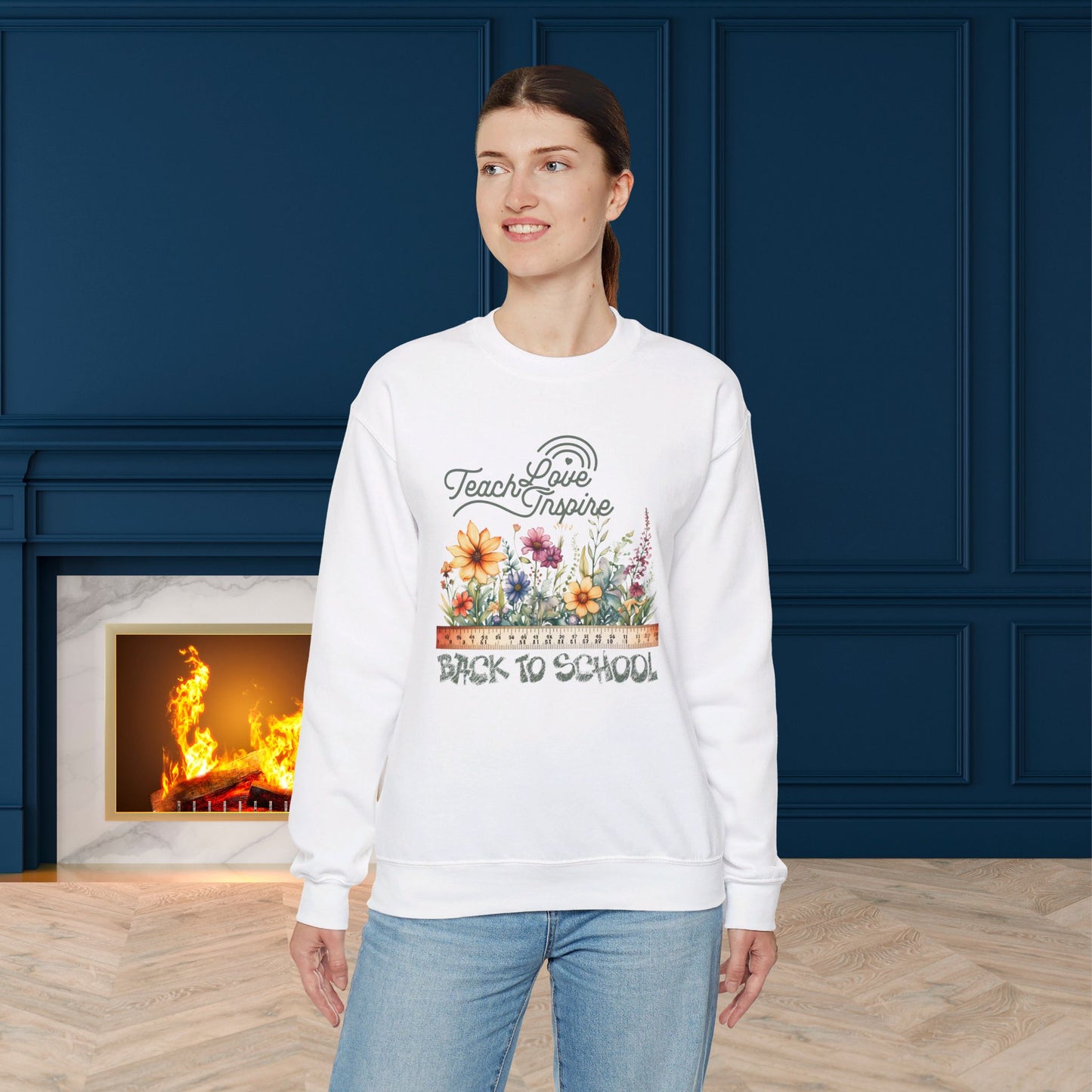 Back To school unisex heavy blend crewneck sweatshirt, We Love Teachers Sweatshirt,Teacher Back To school Sweatshirt. First Day Vibes Sweatshirt.