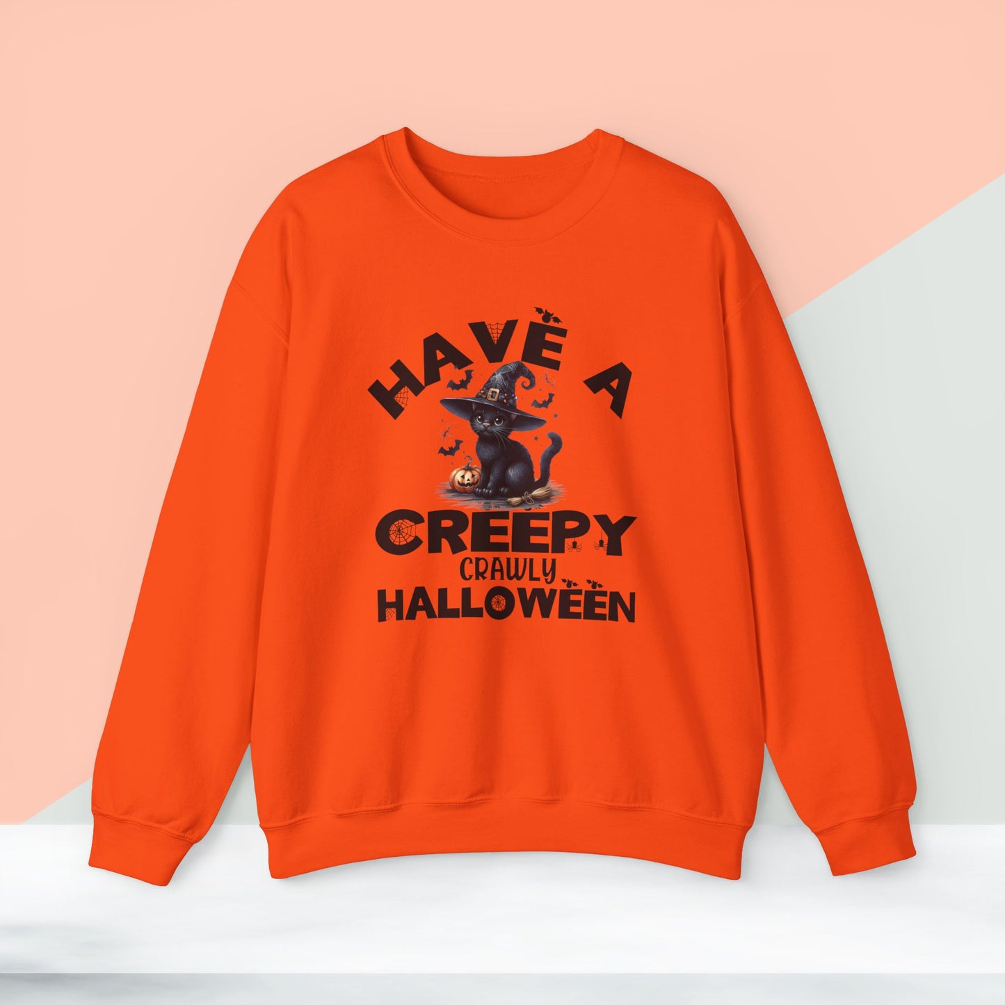 Have A Creepy Crawly Halloween Sweatshirt, Happy Halloween Sweatshirt - Unisex Heavy Blend Crewneck, Halloween Sweatshirt, Cute Spooky Ghost sweatshirt.