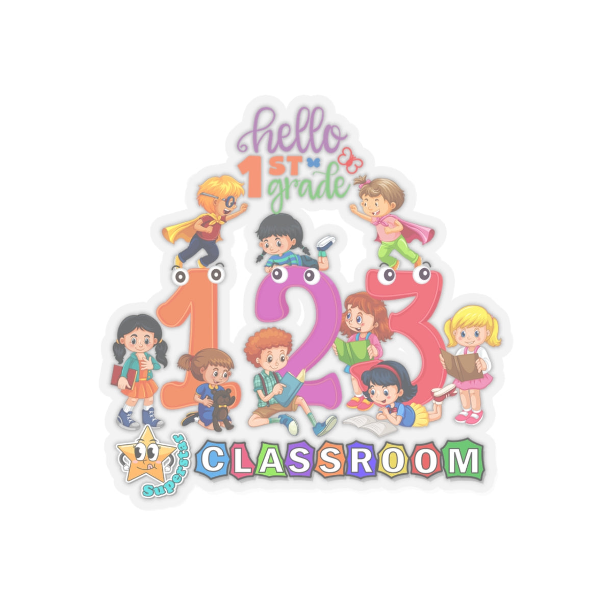 Back To School Kiss-Cut Stickers, First Grade Squad Kiss-Cut Stickers, Gift for First graders, Ready for School, Back to Learning.