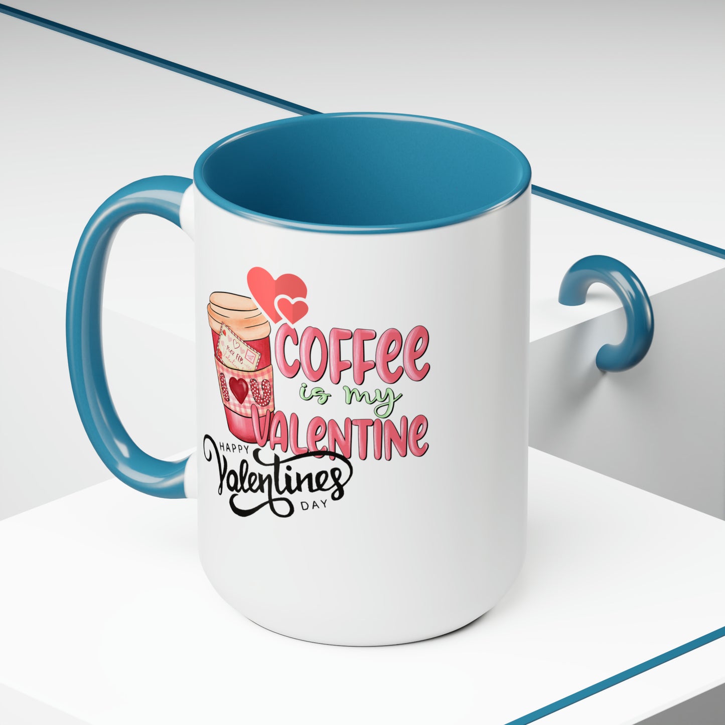 Happy valentines day Two-Tone Coffee Mugs, 15oz