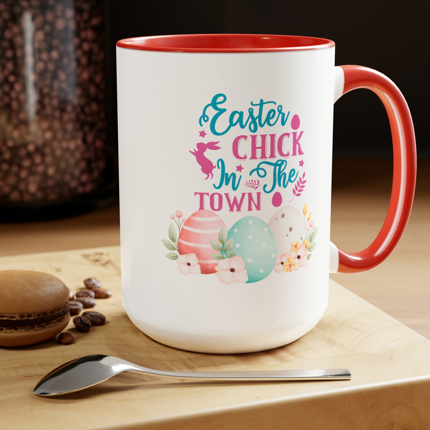 Happy Easter Two-Tone Coffee Mugs, 15oz
