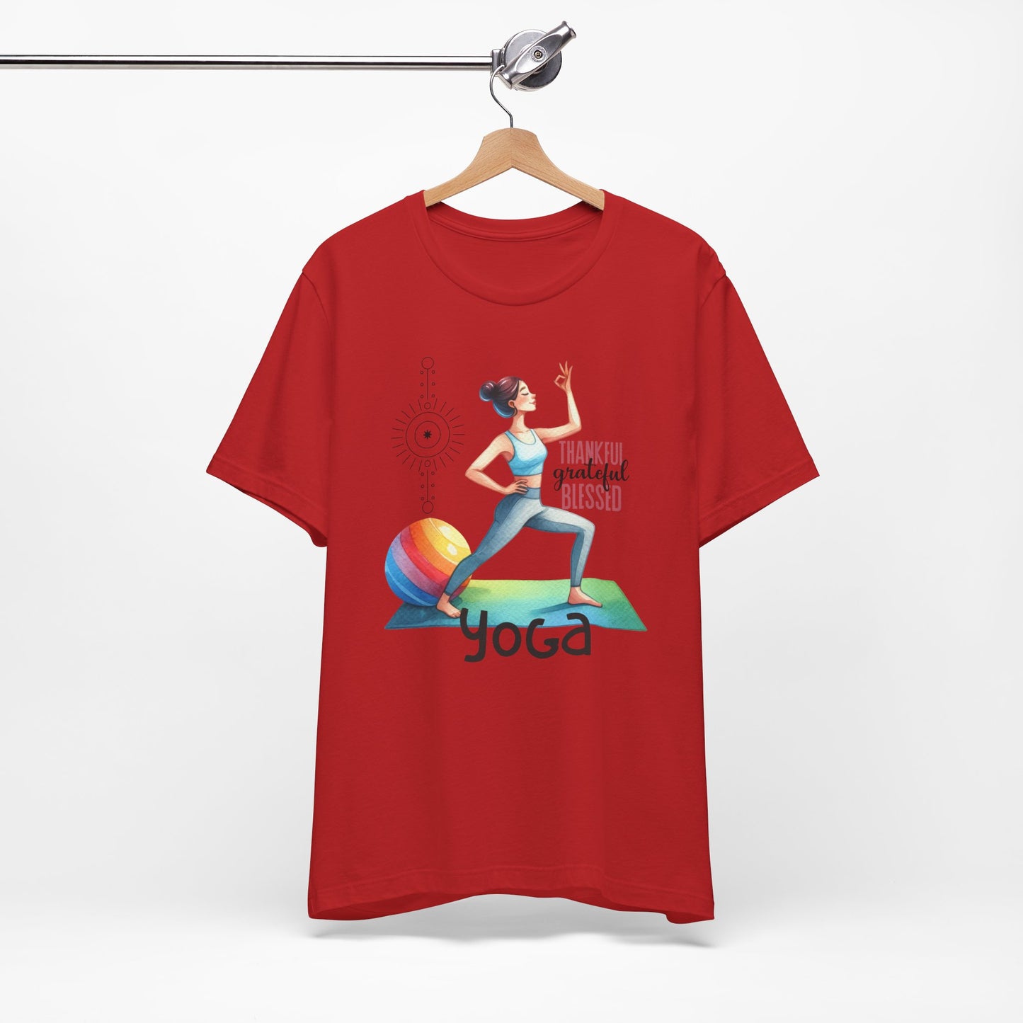 Thankful Grateful Blessed Yoga Design T-Shirt, Cute Yoga workout Shirt, Yoga lovers T-shirt, Yoga Instructor Gift, Gym shirt, Gift For Yoga lover, Gift For Yogi.