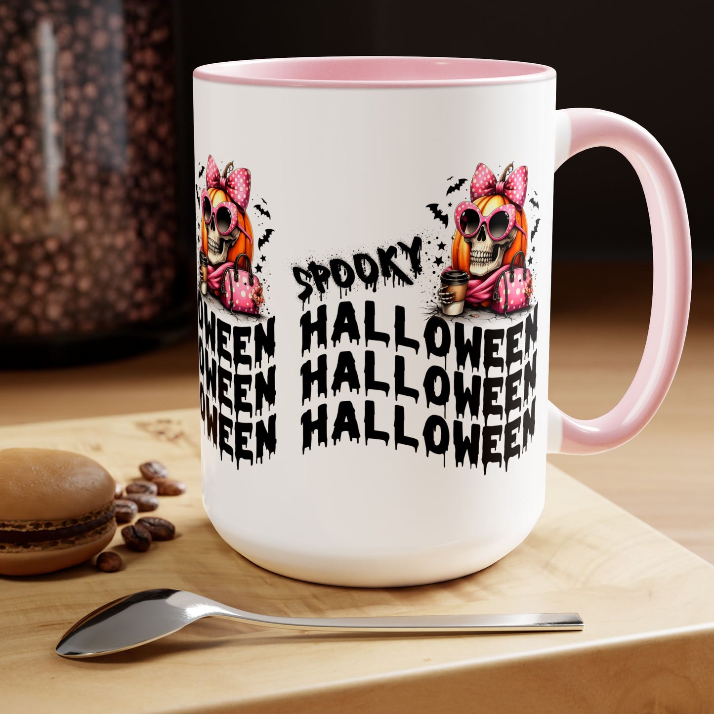 Spooky Halloween Coffee Mug, Beware Halloween Coffee Mug, Trick or Treat Halloween Coffee Mug, Cute Skeleton Coffee Mug, Spooky Season Halloween Coffee Mug.