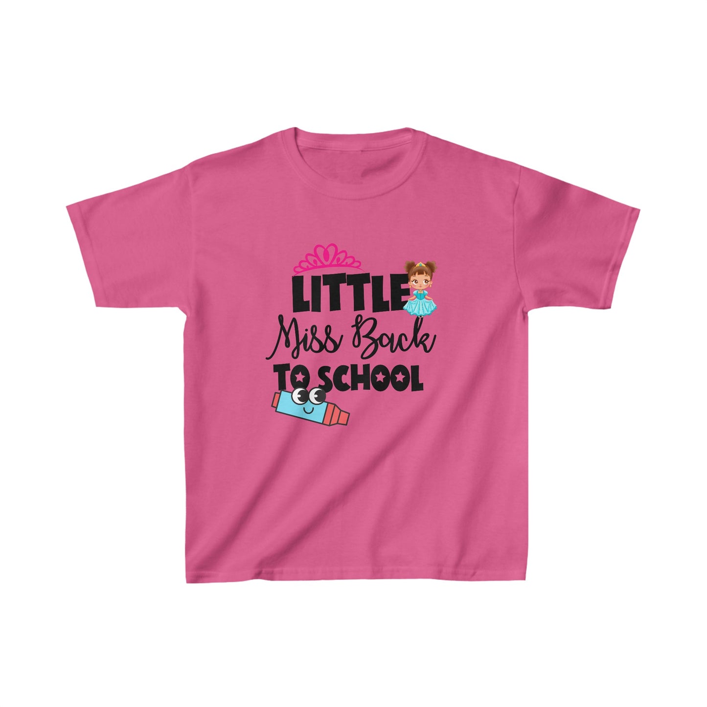 Little Miss Back To School Kids Heavy Cotton™ Tee, Back to school Kids Shirt, 1st Day Of School Shirt, Back To School Cotton T-Shirt.