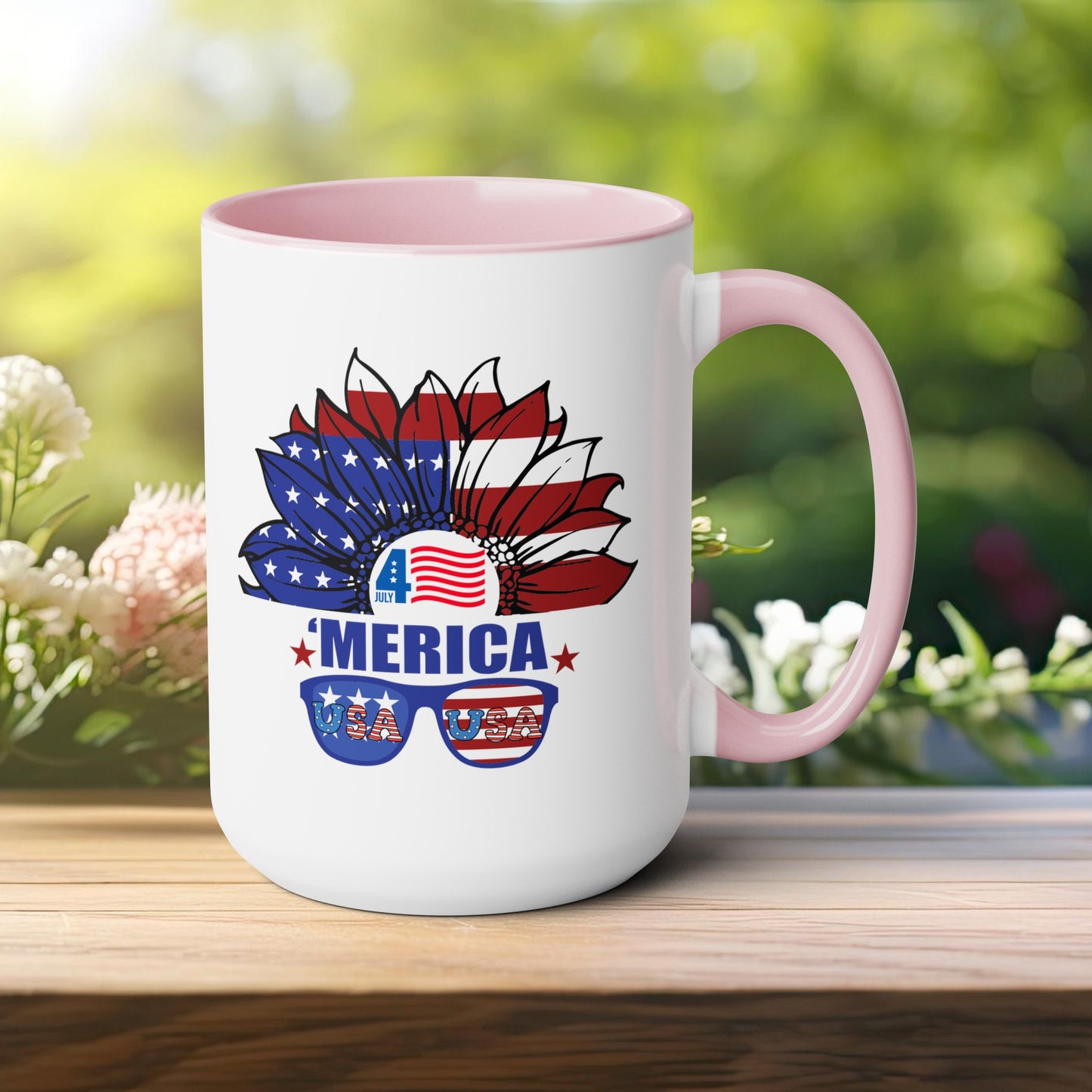 Happy 4th Of July Two -Tone Coffee Mug.15oz.