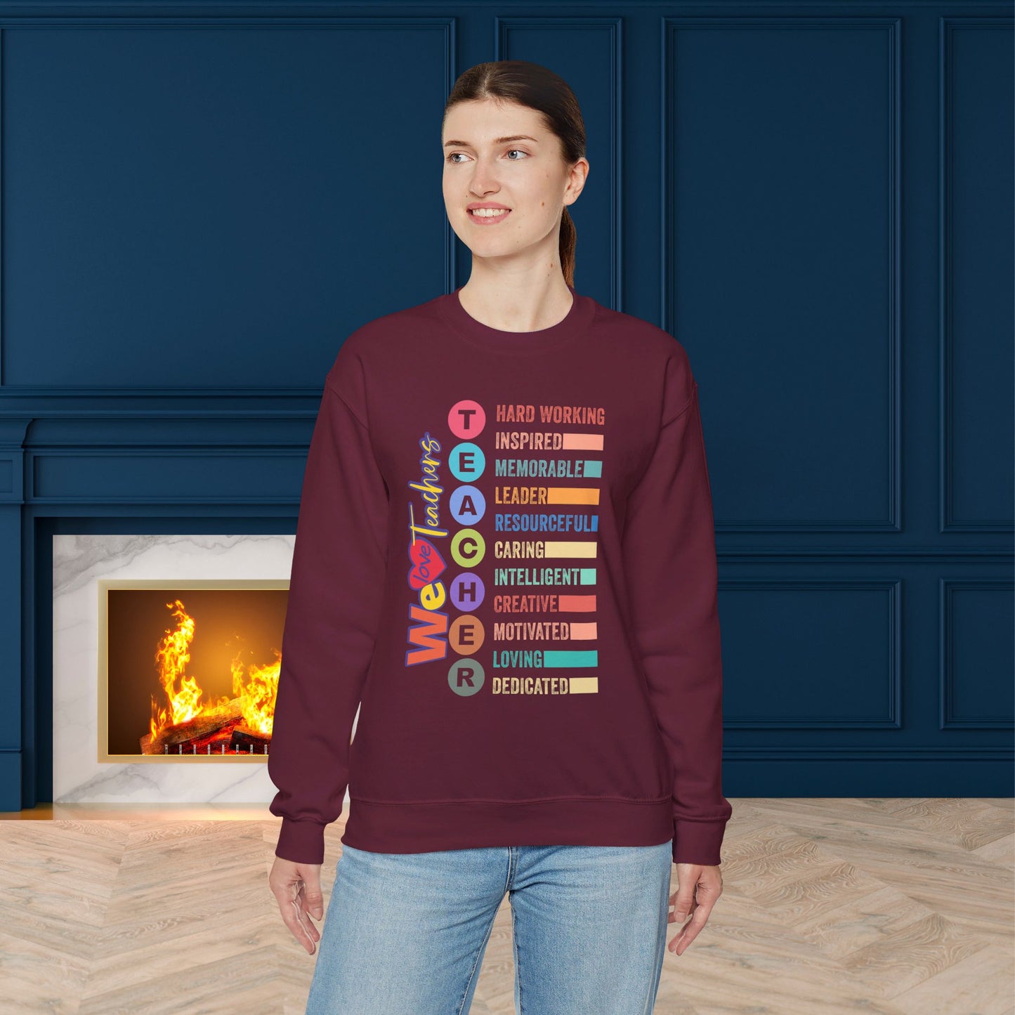 Back To school unisex heavy blend crewneck sweatshirt, We Love Teachers Sweatshirt,Teacher Back To school Sweatshirt. First Day Vibes Sweatshirt.