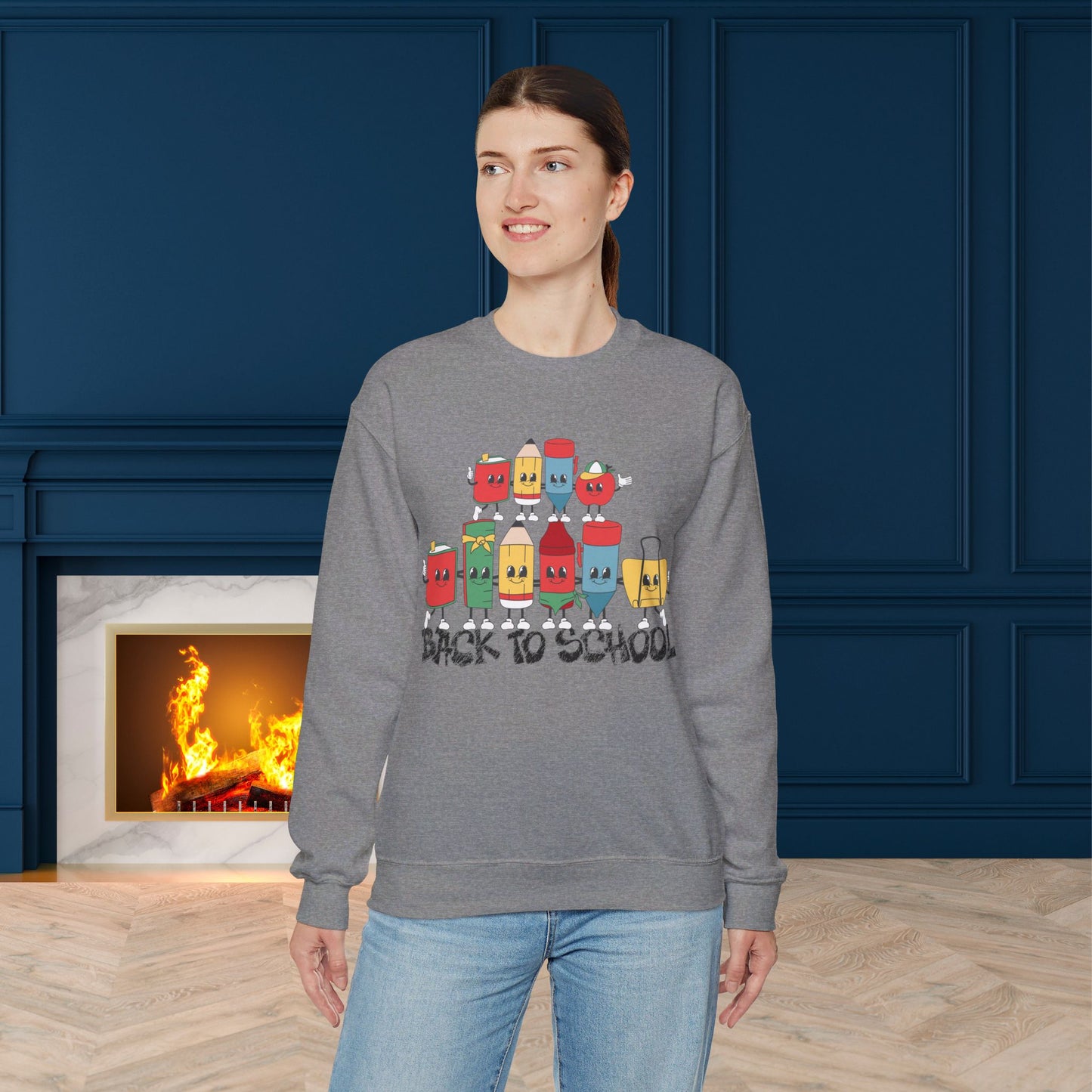 Back To school unisex heavy blend crewneck sweatshirt, We Love Teachers Sweatshirt,Teacher Back To school Sweatshirt. First Day Vibes Sweatshirt.