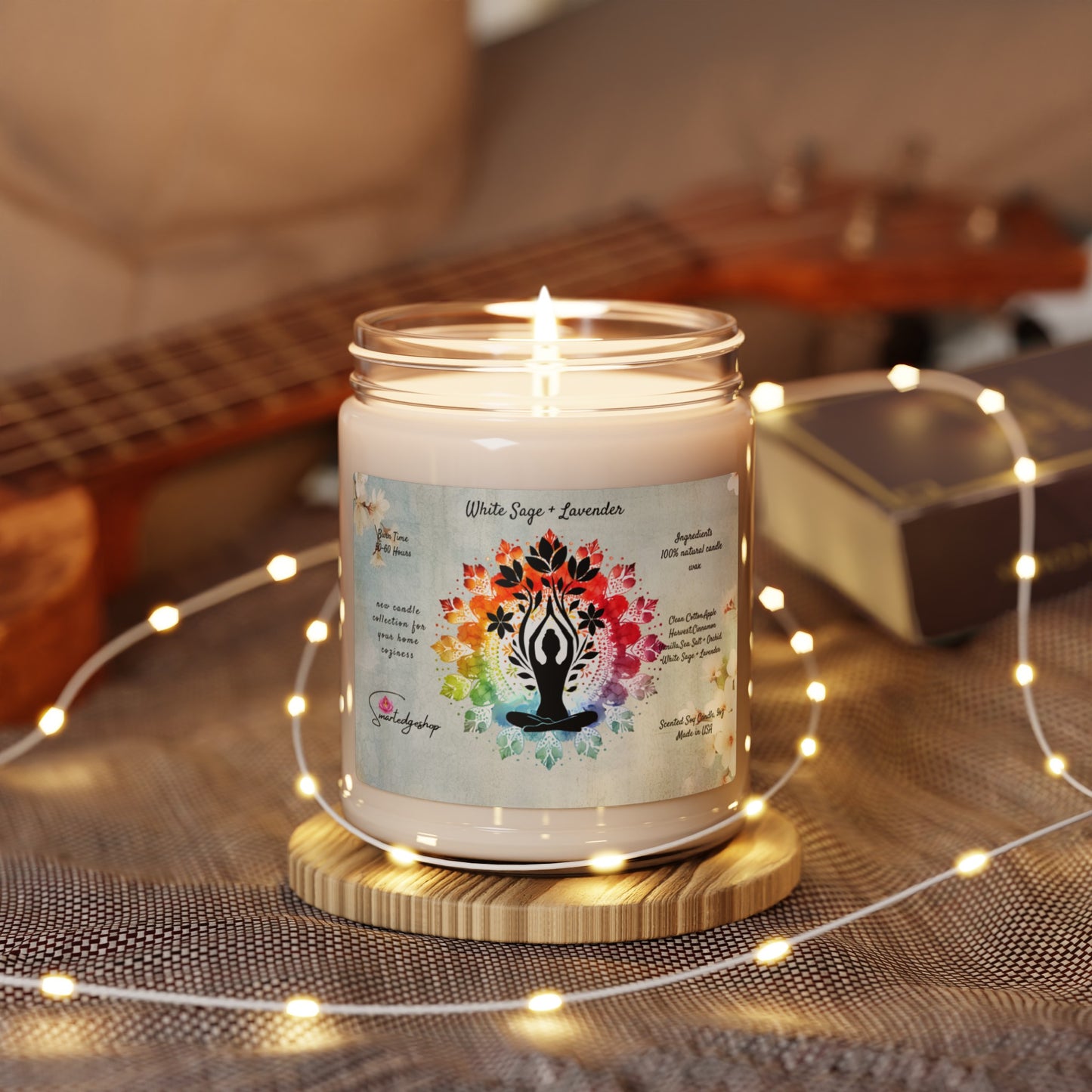 Yoga Scented Soy Candle, 9oz,Yoga , CuteCandle, Mindful Gift, Yoga lovers candle, Yoga Instructor Gift, Gift For Yoga lovers, Gift For Yogi.