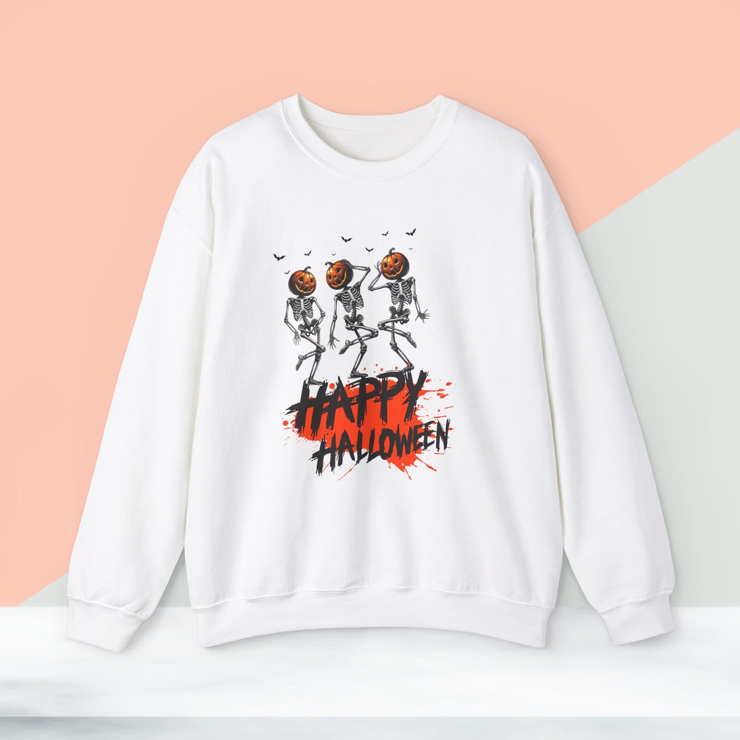Happy Halloween Skeleton Sweatshirt, Happy Halloween Sweatshirt - Unisex Heavy Blend Crewneck, Halloween Sweatshirt, Cute Spooky Ghost sweatshirt.