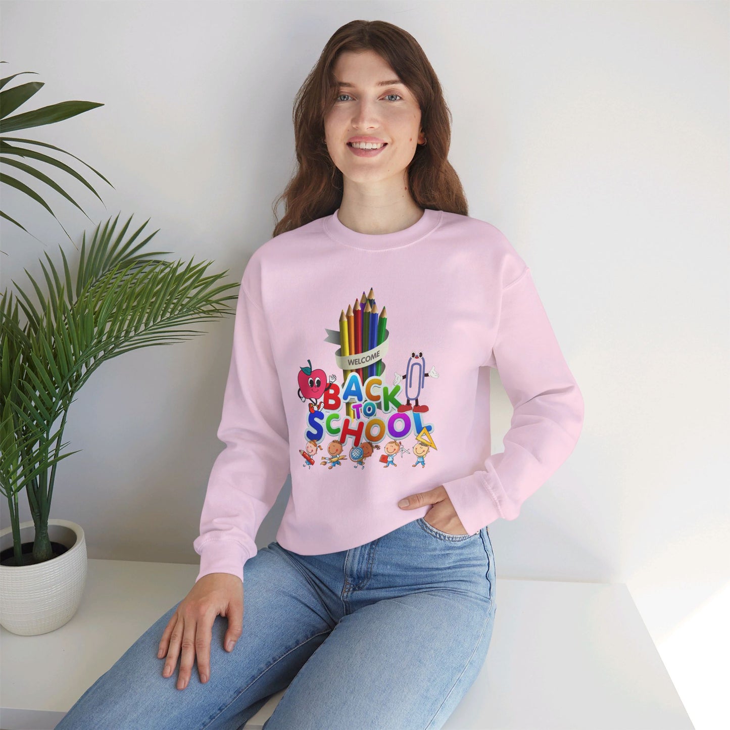 Back To school unisex heavy blend crewneck sweatshirt, We Love Teachers Sweatshirt,Teacher Back To school Sweatshirt. First Day Vibes Sweatshirt.
