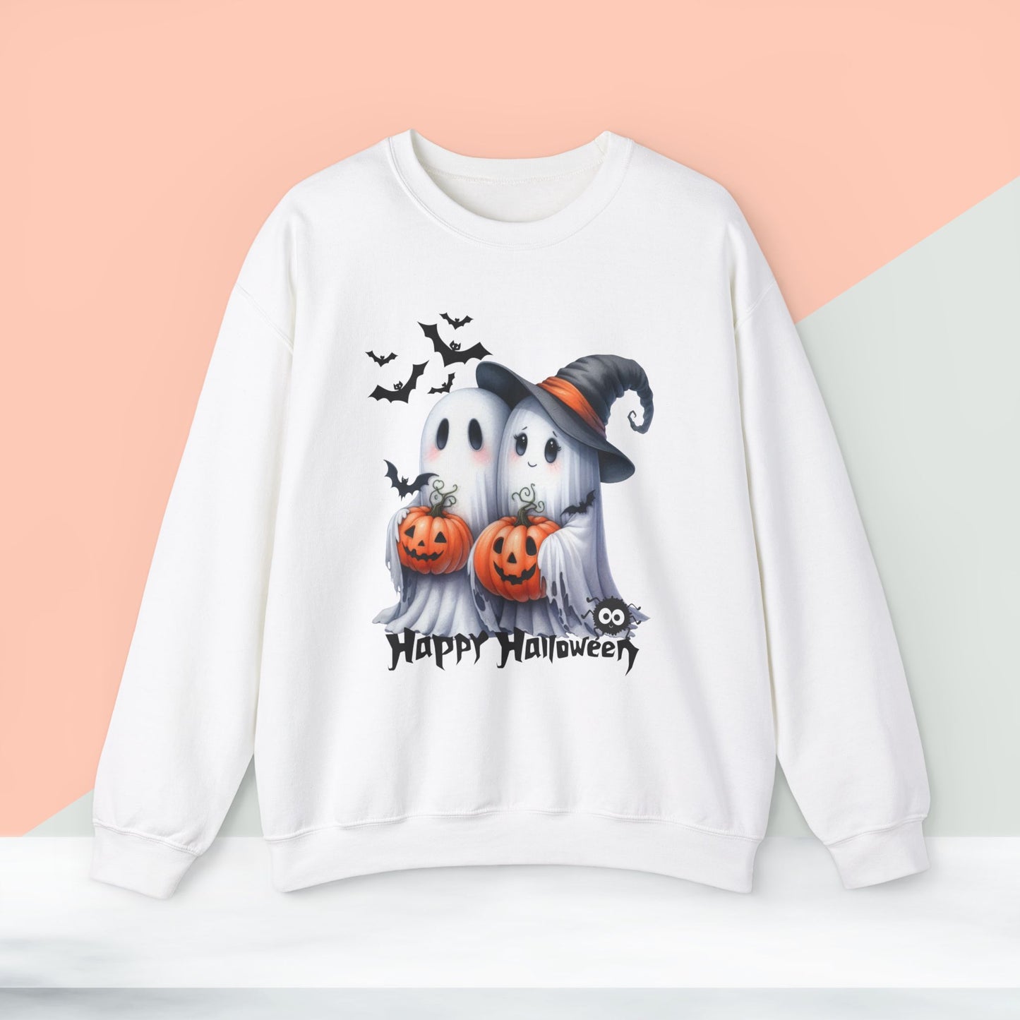 Happy Halloween Sweatshirt, Happy Halloween Sweatshirt - Unisex Heavy Blend Crewneck, Halloween Sweatshirt, Cute Spooky Ghost sweatshirt.