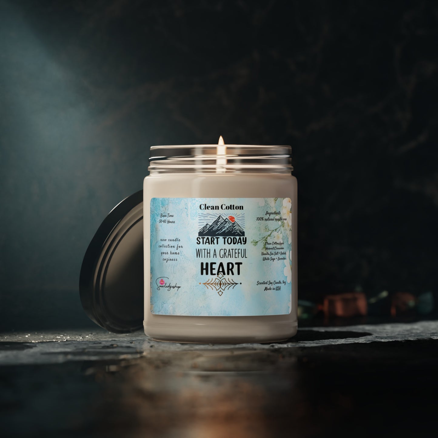 Start Today With A Grateful Heart Yoga Scented Soy Candle, 9oz,Yoga , CuteCandle, Mindful Gift, Yoga lovers candle, Yoga Instructor Gift, Gift For Yoga lovers, Gift For Yogi.