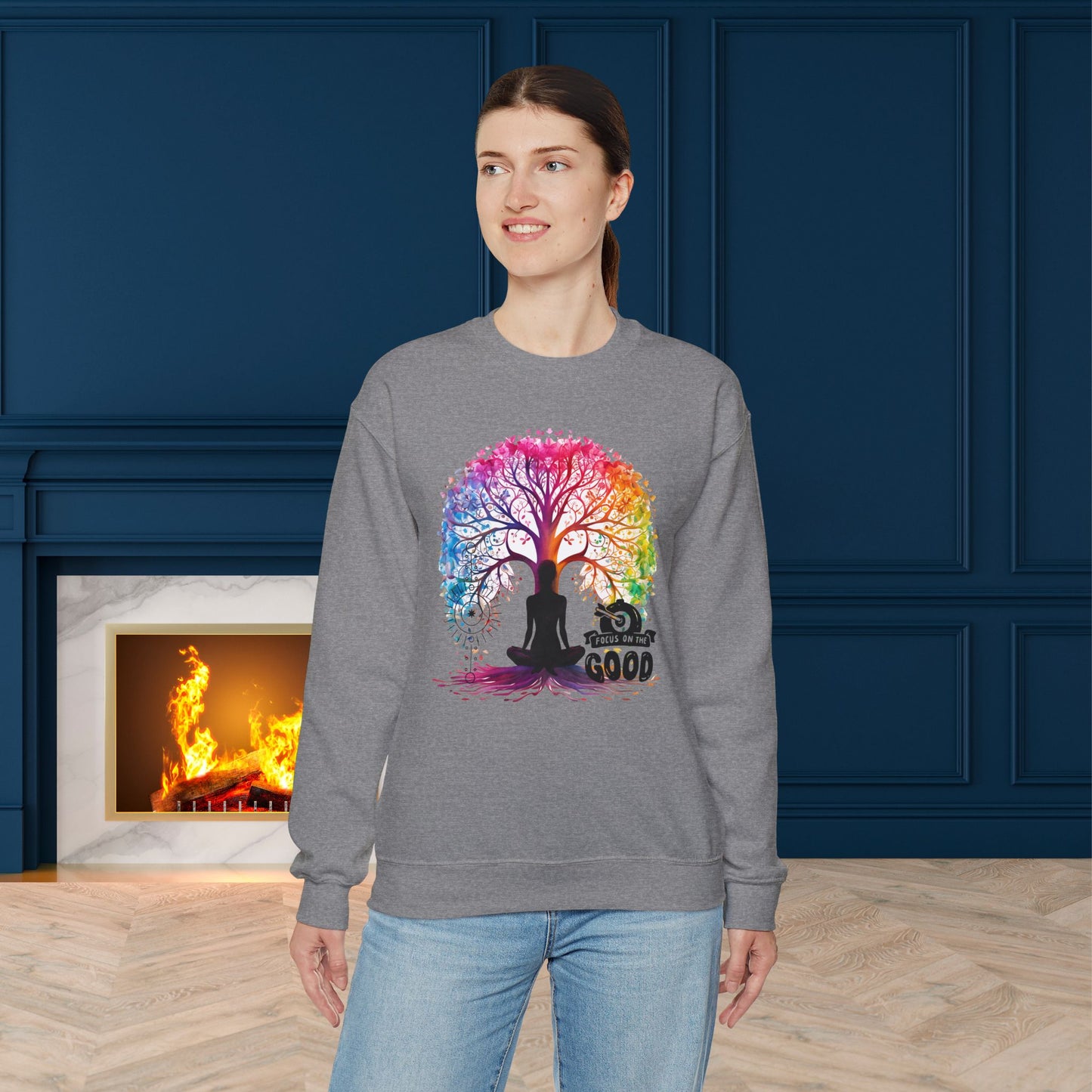 Focus On The Good Yoga unisex heavy blend crewneck sweatshirt,Yoga workout Sweatshirt,Yoga lovers Sweatshirt, Yoga Instructor Gift, Gym Sweatshirt, Gift For Yoga lovers, Gift For Yogi.