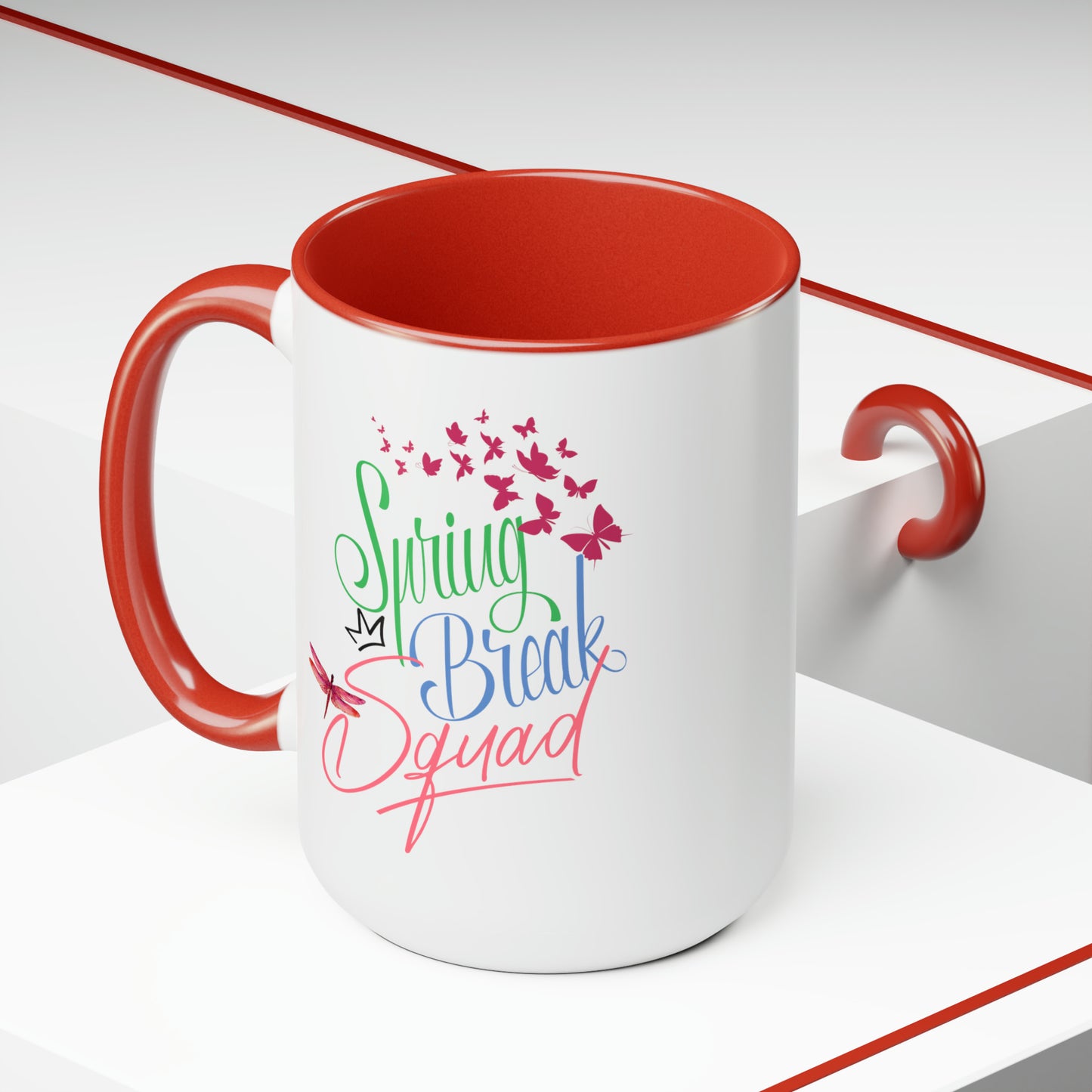 Spring Break Squad Time two-Tone Coffee Mugs, 15oz